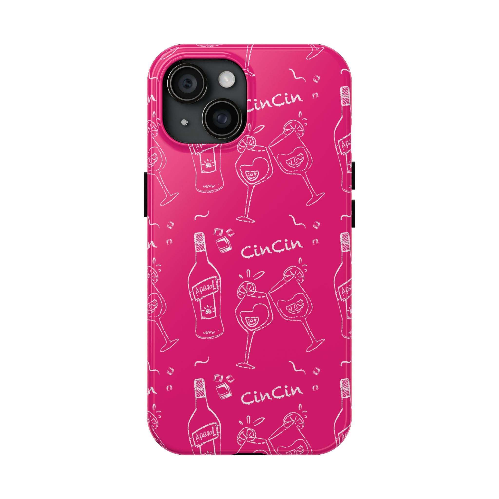 Cin Cin Spritz Tough Phone Case — Magenta Citrus Cocktail Pattern