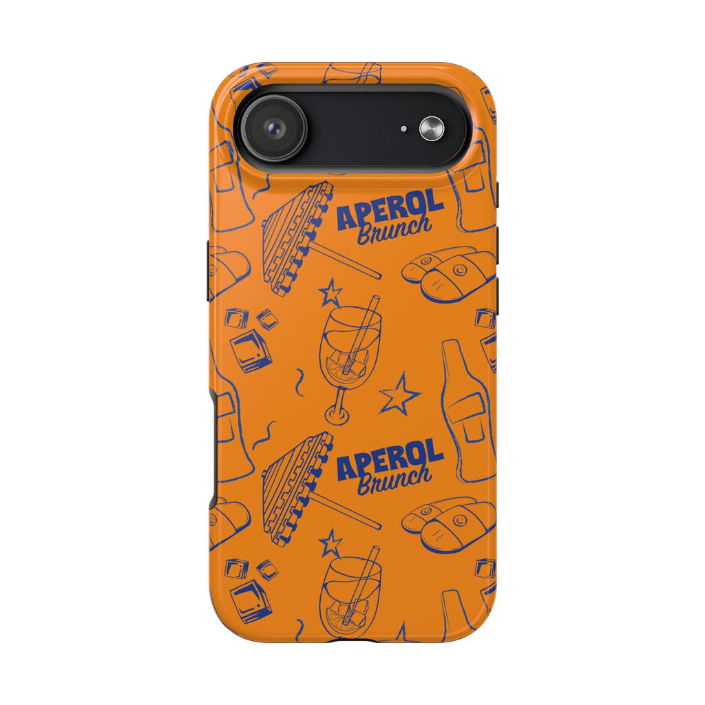 Aperol Brunch Tough Phone Case — Orange Cocktail Pattern