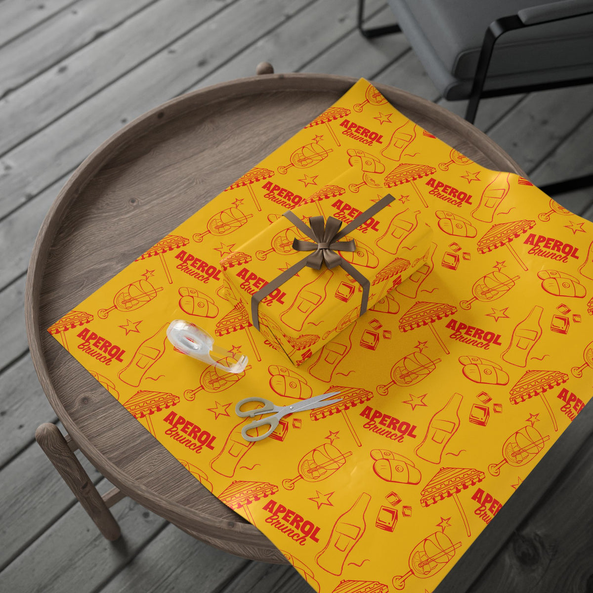 Aperol Brunch Peel Wrapping Paper Roll — Aperol Yellow Collection Inspired Design