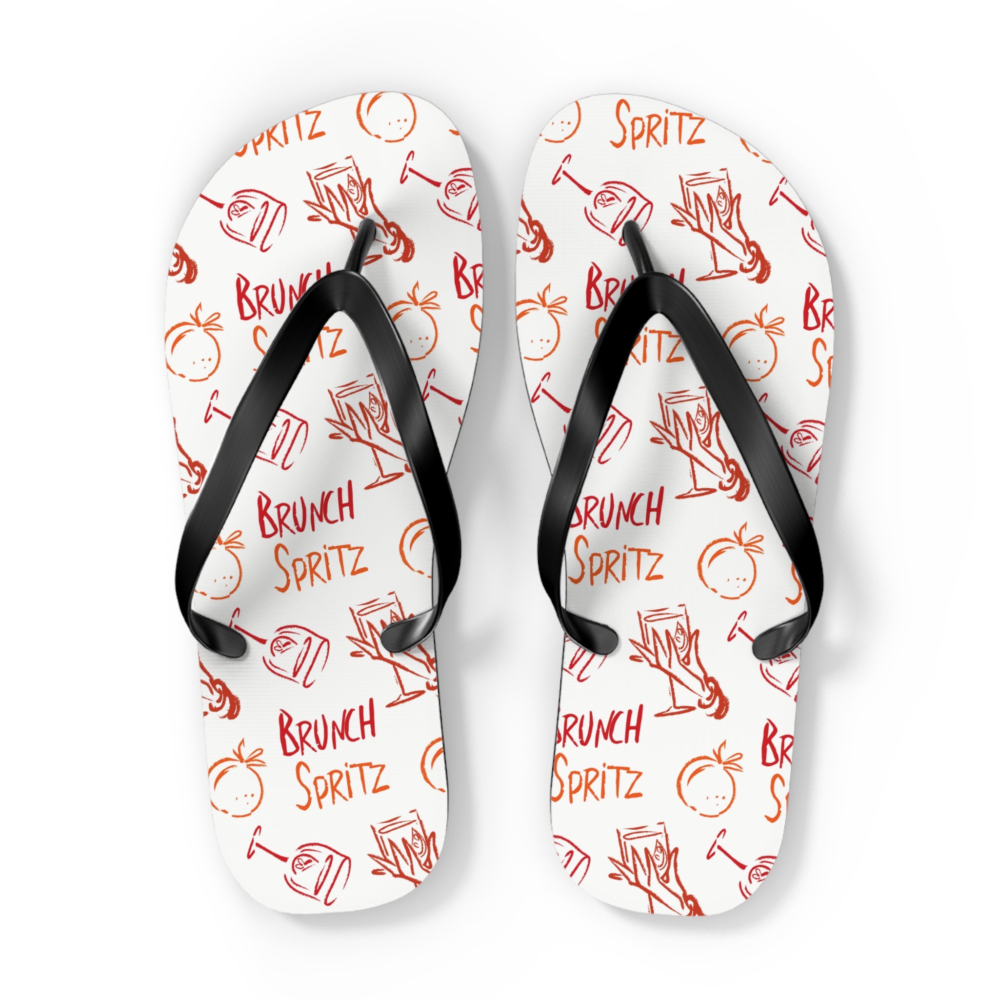 Brunch Spritz Flip Flops — White Brunch Collection Inspired Design