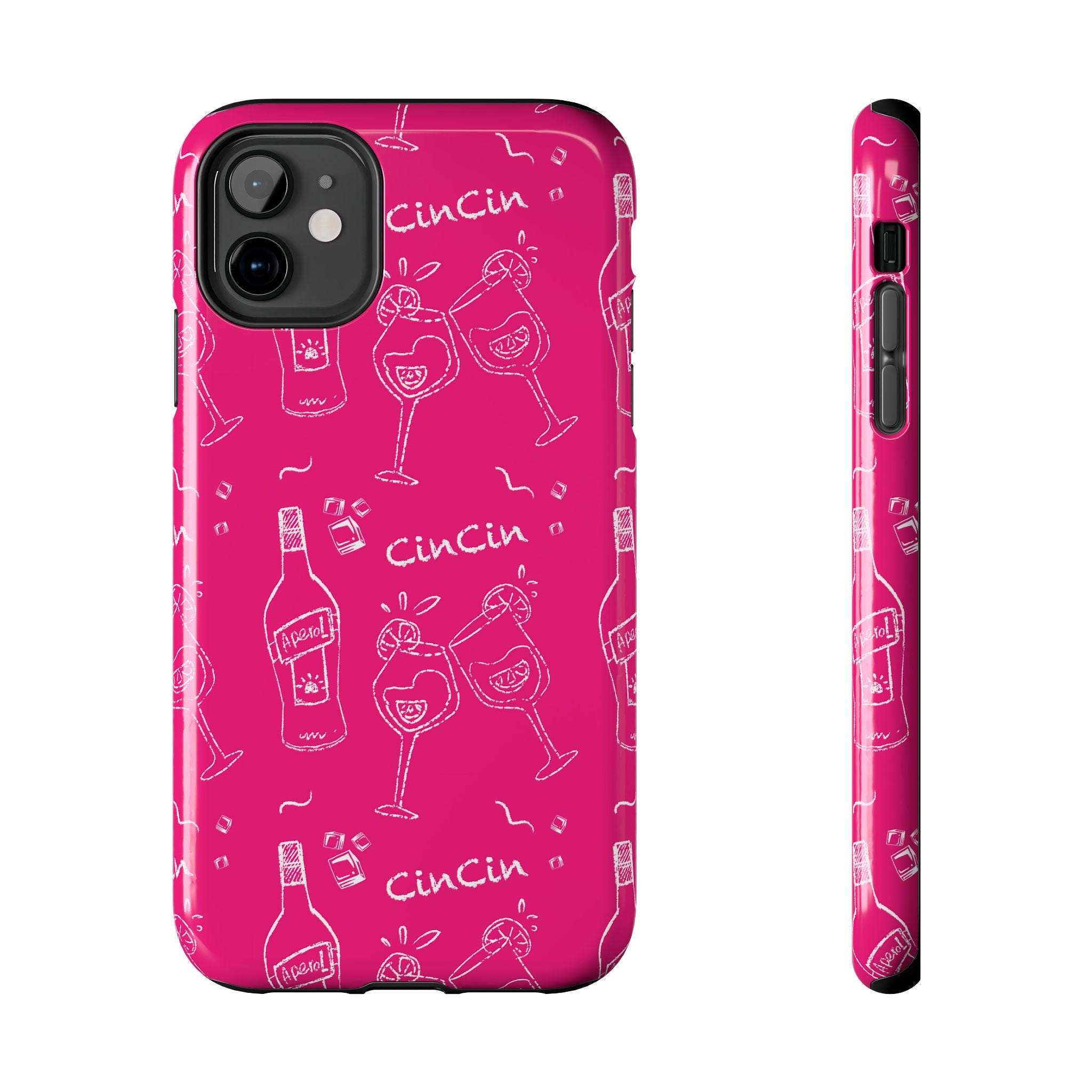 Cin Cin Spritz Tough Phone Case — Magenta Citrus Cocktail Pattern