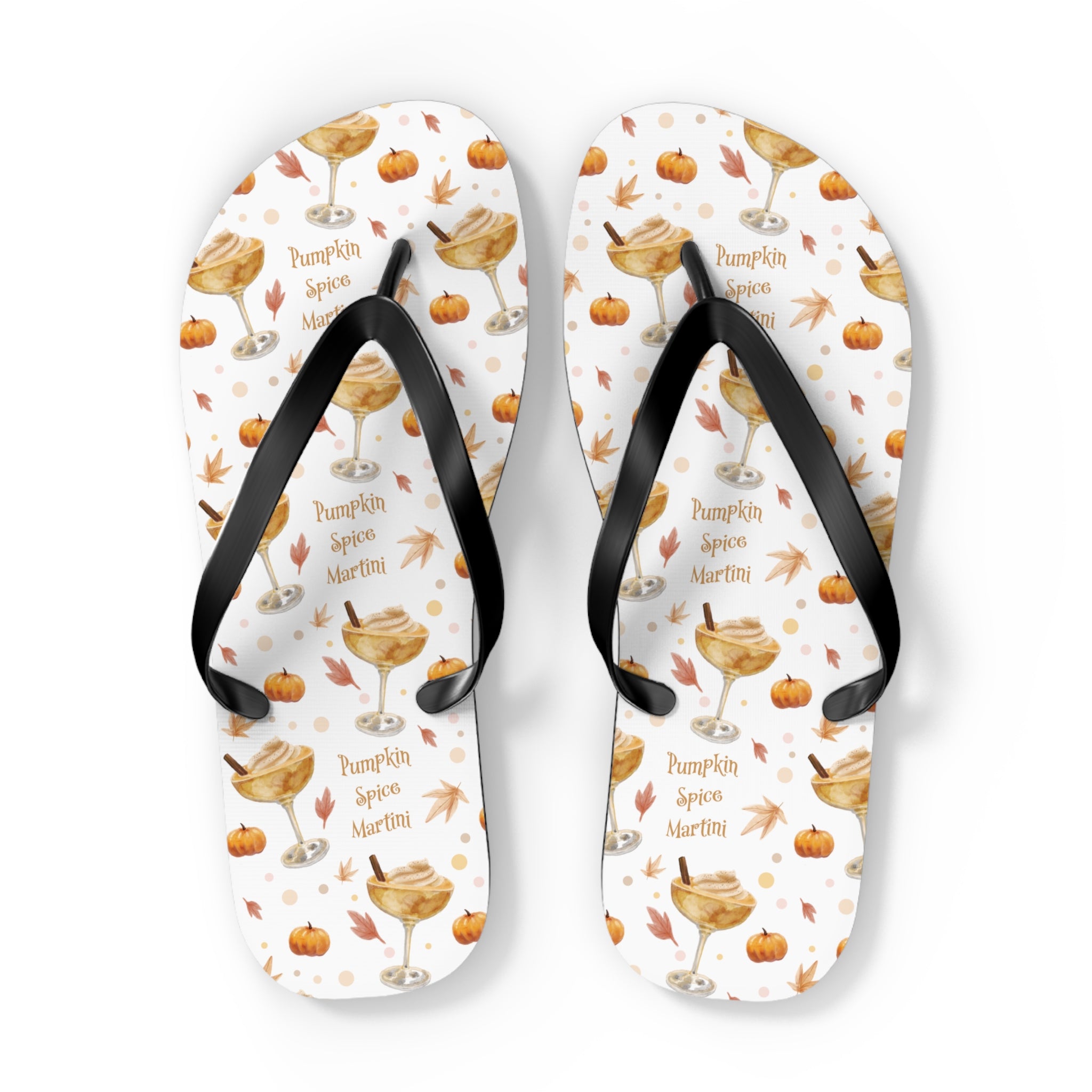 Pumpkin Spice Martini Flip Flops — White Pumpkin Collection Inspired Design