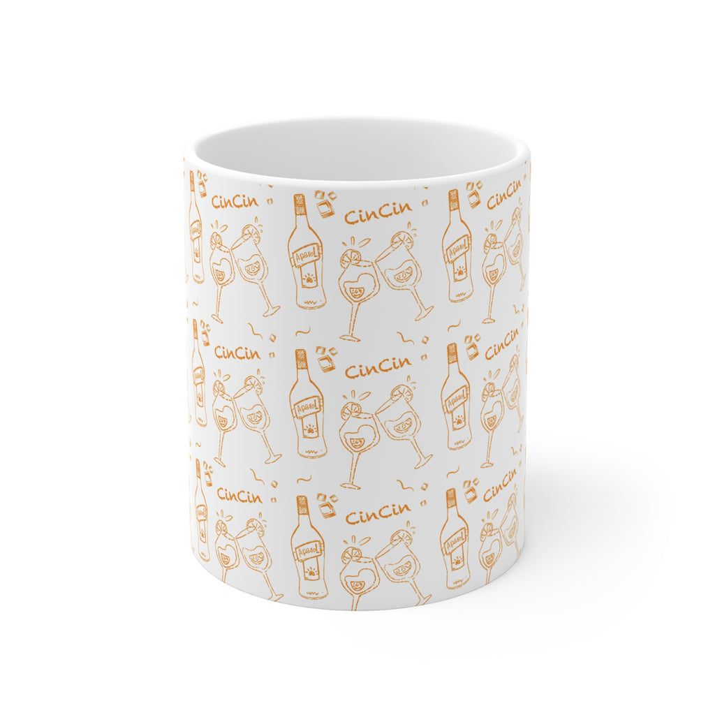Cin Cin 11oz Coffee Mug — White Brunch Collection Inspired Design