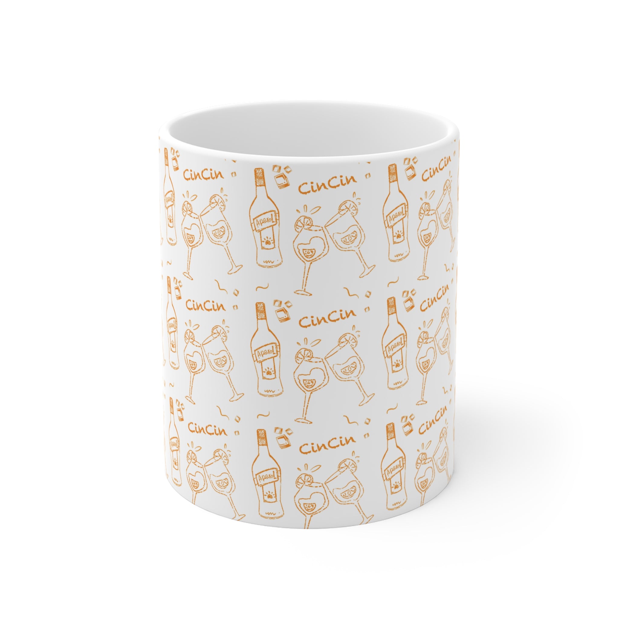 Cin Cin 11oz Coffee Mug — White Brunch Collection Inspired Design