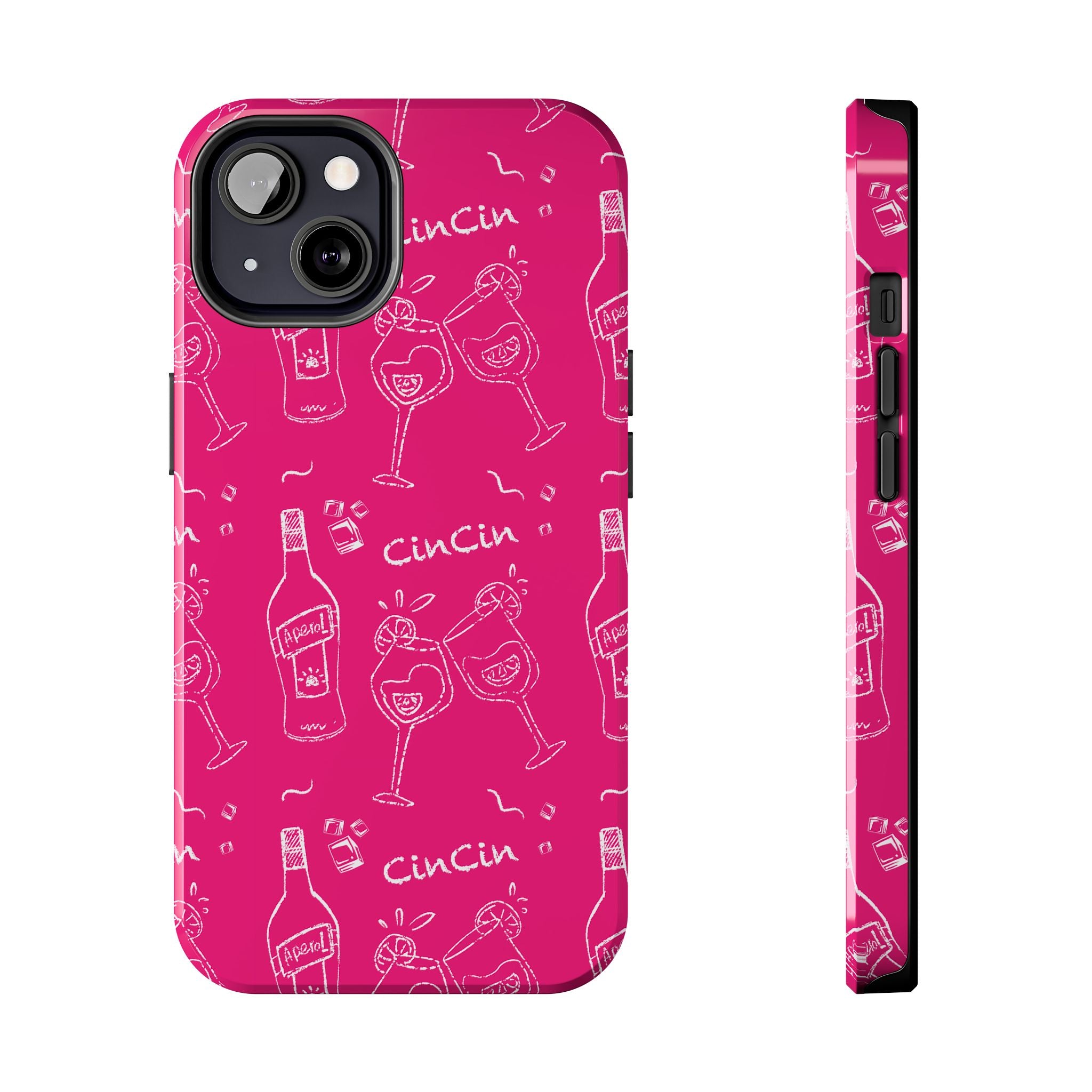 Cin Cin Spritz Tough Phone Case — Magenta Citrus Cocktail Pattern