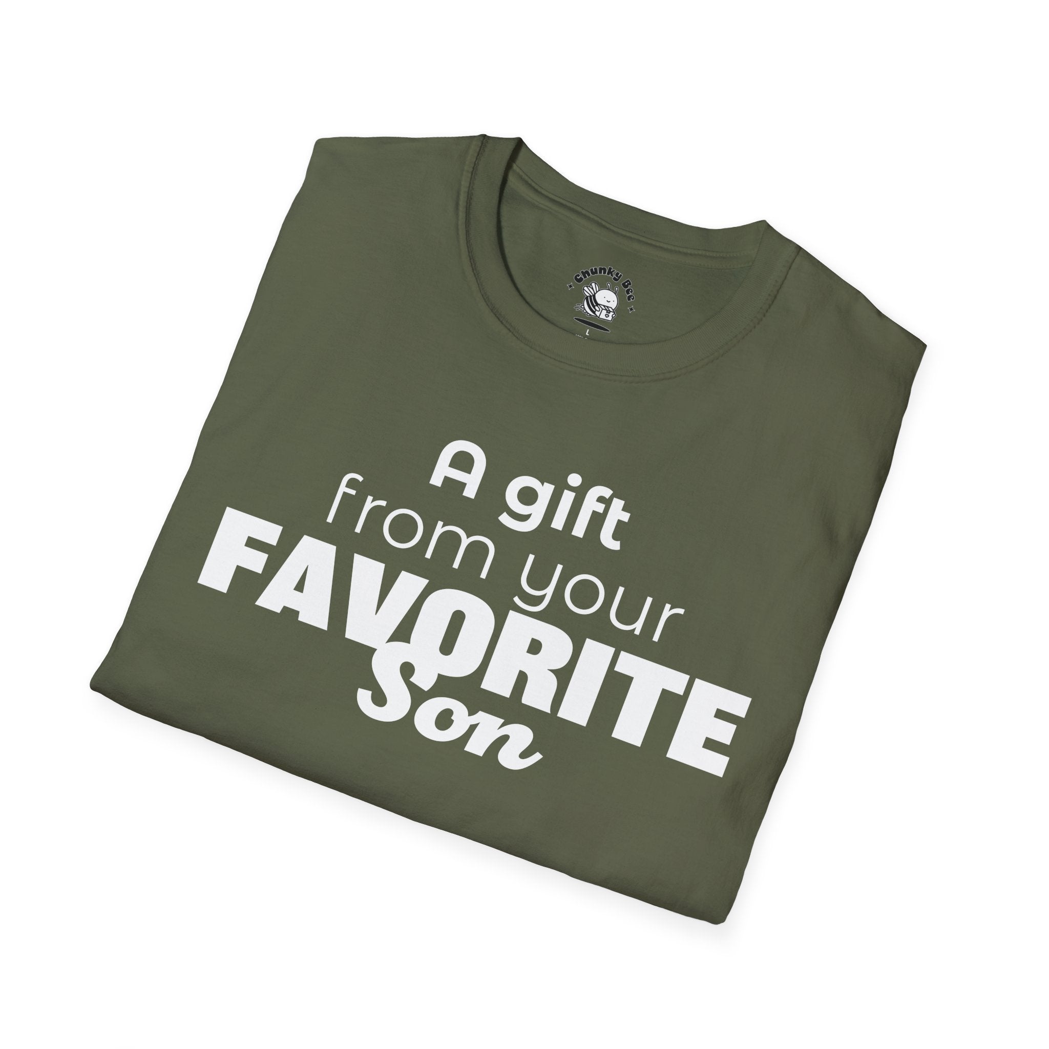 Favorite Son Gift for Mom T-Shirt – Funny Mother’s Day Shirt from Son | Mom Graphic Tee