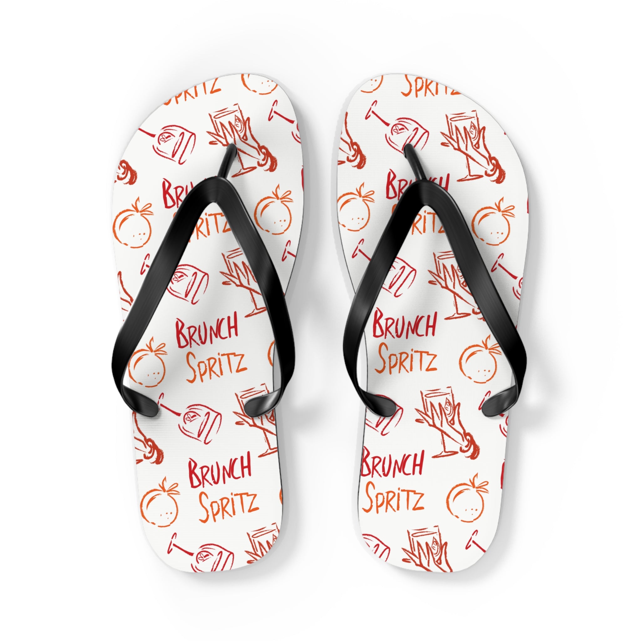 Brunch Spritz Flip Flops — White Brunch Collection Inspired Design