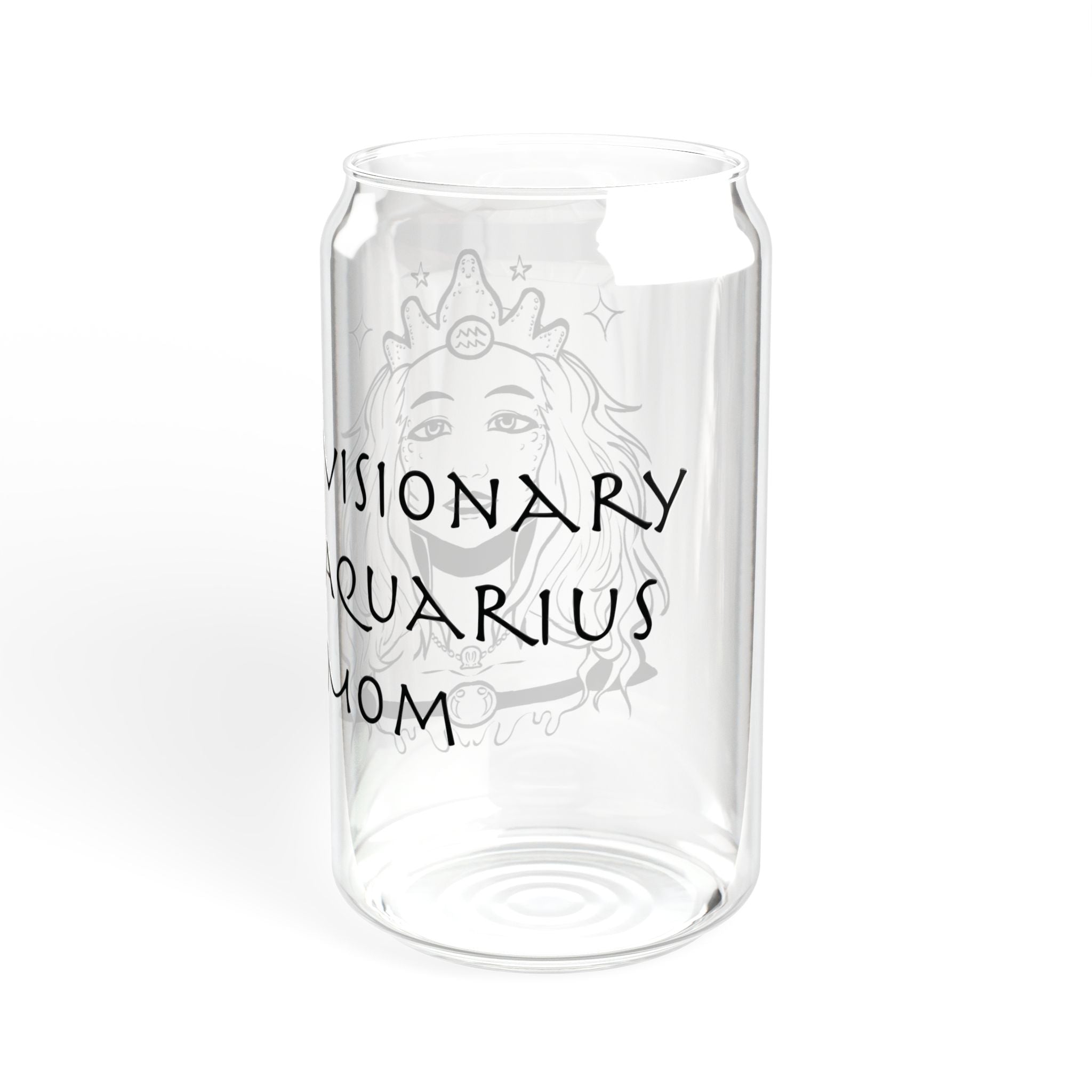 Aquarius Mom Gift – Zodiac 16oz Glass Cup for Mom | Astrology Sipper Glass