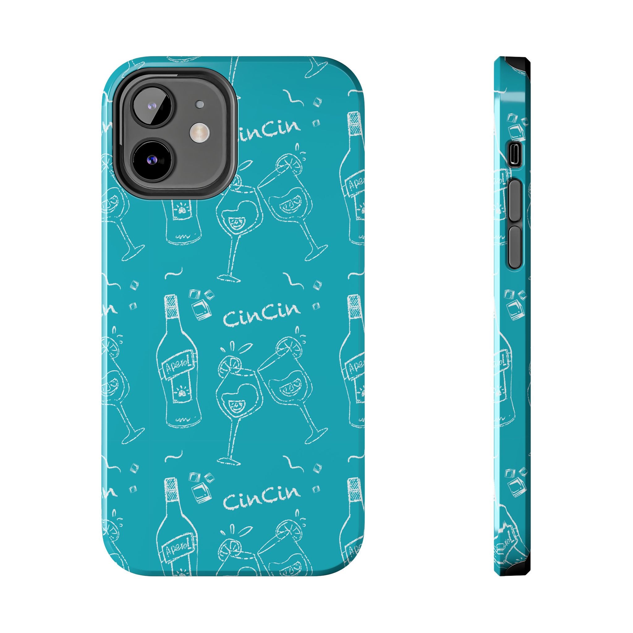 Cin Cin Spritz Tough Phone Case — Turquoise Citrus Cocktail Pattern
