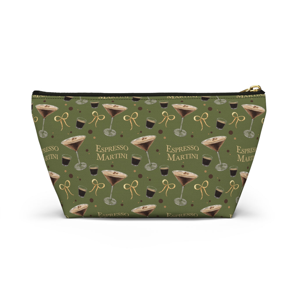 Espresso Martini Accessory Pouch — Olive Green Espresso Collection Inspired Design