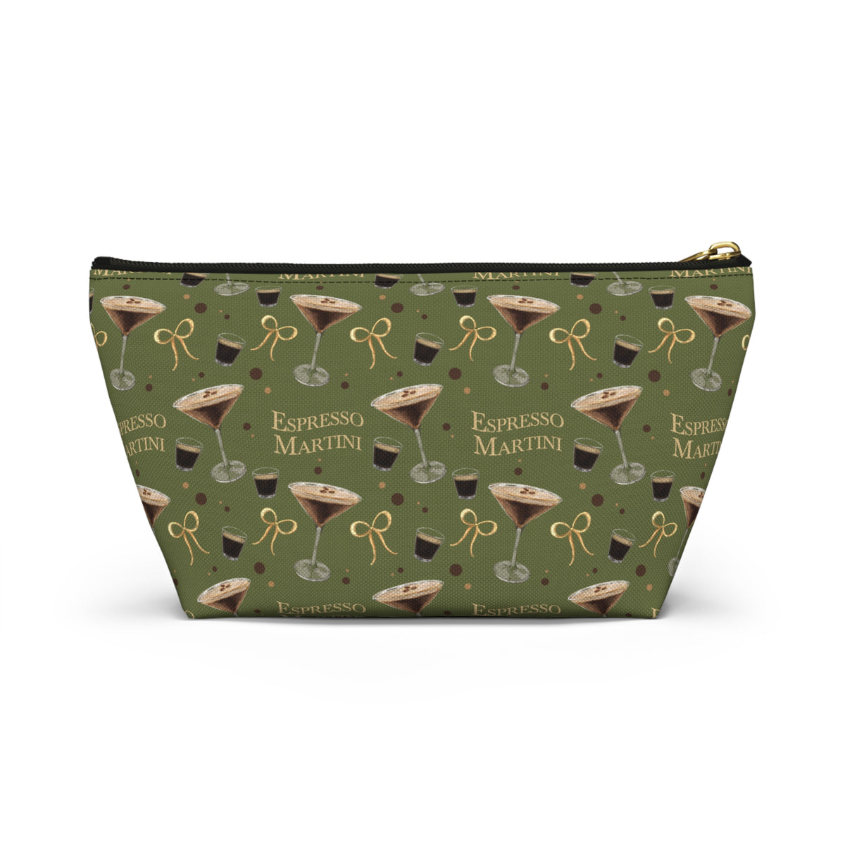 Espresso Martini Accessory Pouch — Olive Green Espresso Collection Inspired Design