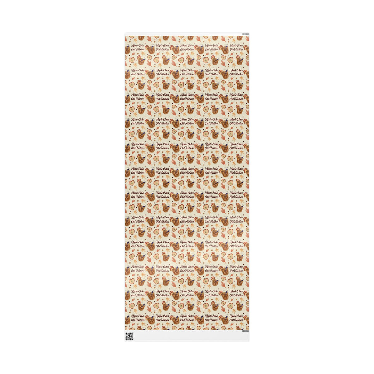 Apple Cider Old Fashioned Wrapping Paper Roll — Beige Apple Cider Collection Inspired Design