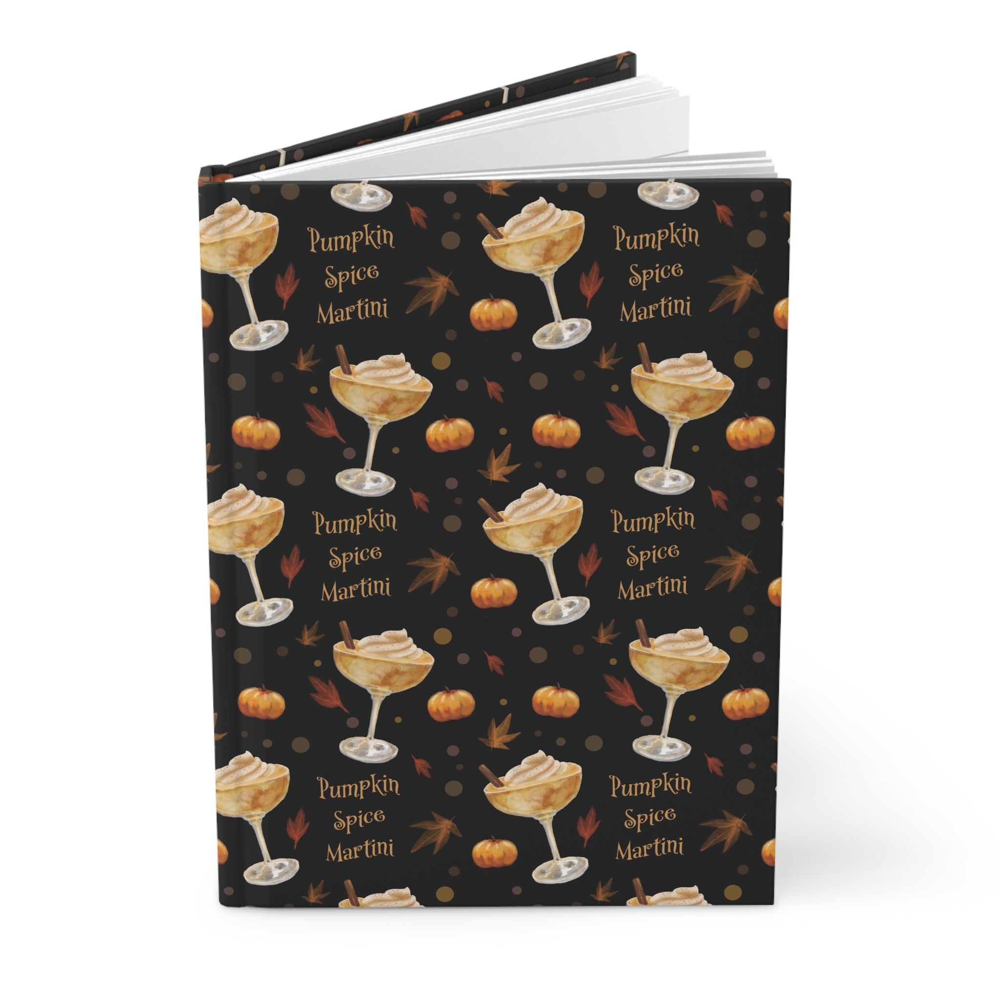 Pumpkin Spice Martini Hardcover Journal — Black Pumpkin Collection Inspired Design