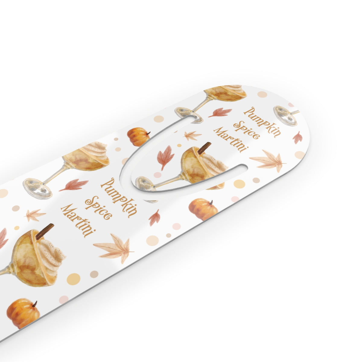 Pumpkin Spice Martini Metal Bookmark — White Pumpkin Collection Inspired Design