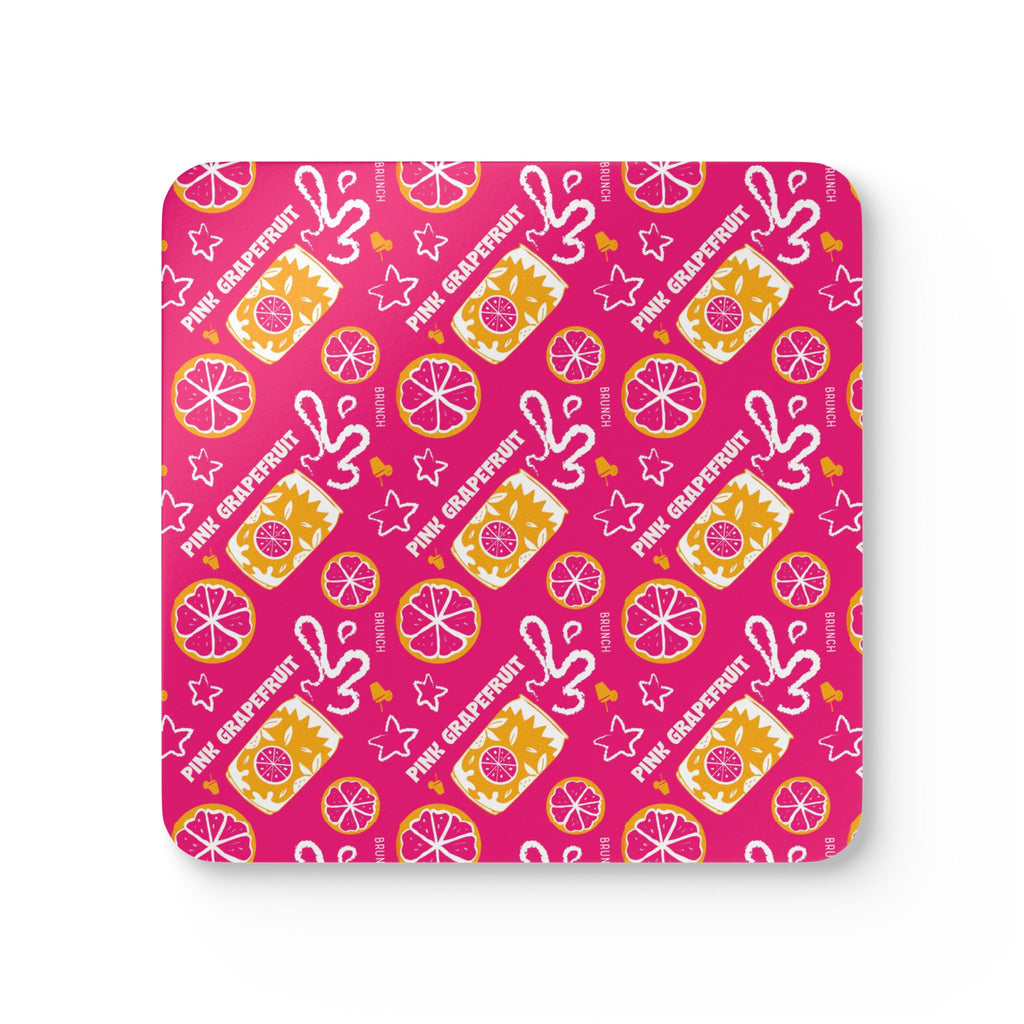 Pink Grapefruit Fruit Brunch Corkwood Coaster Set (4-Pack) – Pink Grapefruit Collection Inspired Design