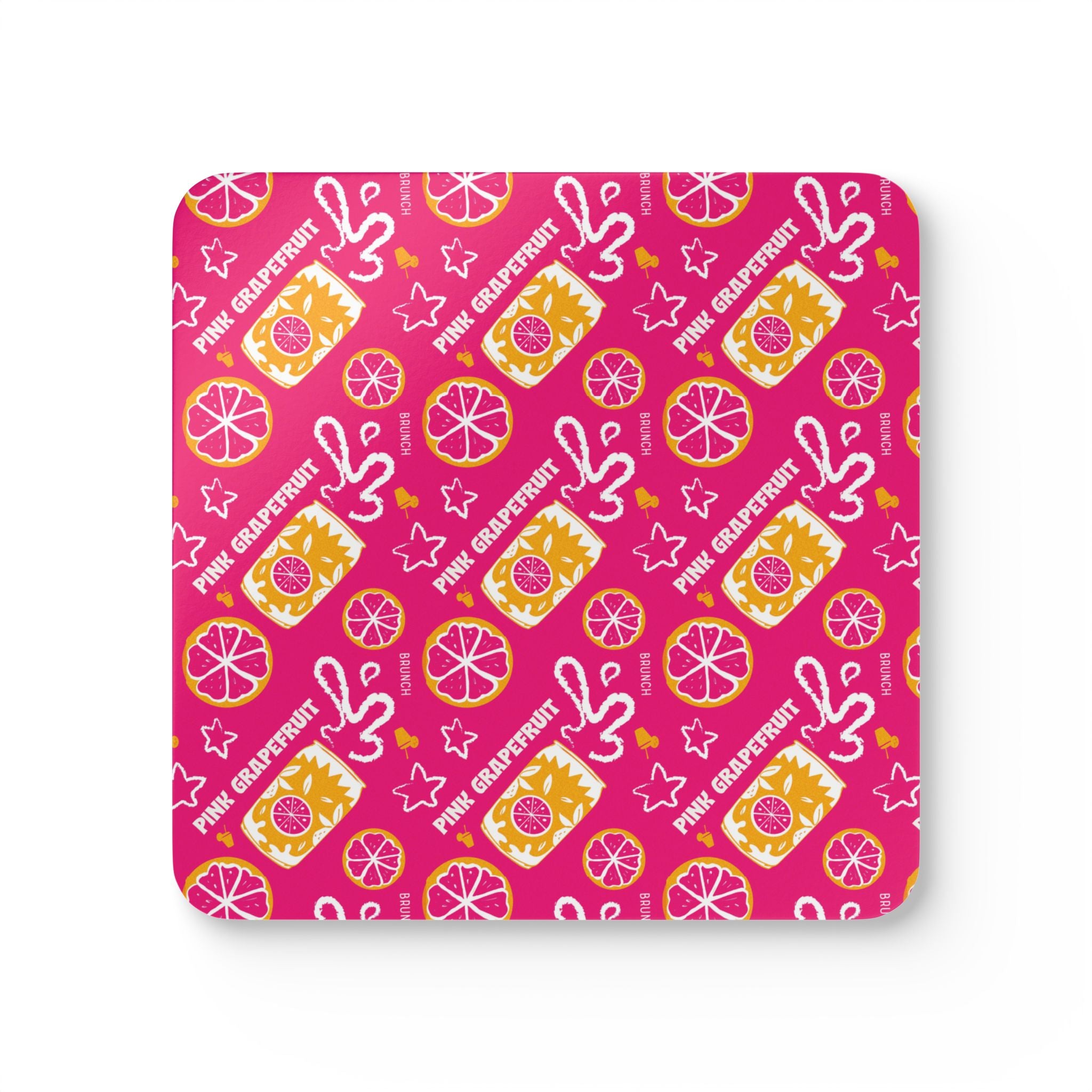 Pink Grapefruit Fruit Brunch Corkwood Coaster Set (4-Pack) – Pink Grapefruit Collection Inspired Design
