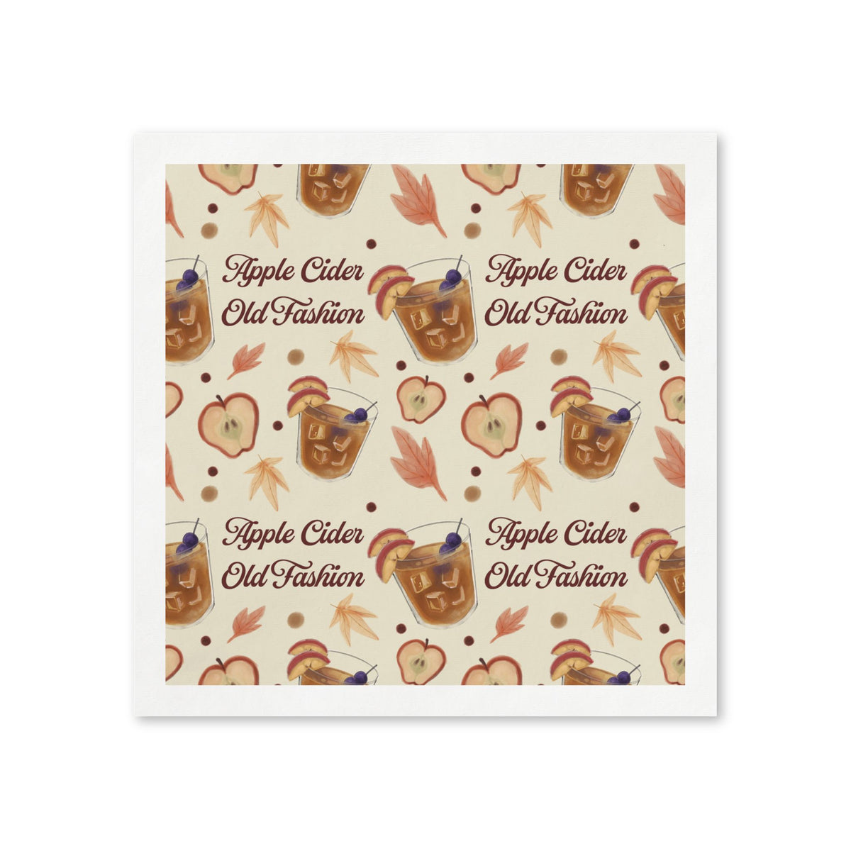 Apple Cider Old Fashioned 50pcs Napkins — Beige Apple Cider Collection Inspired Design