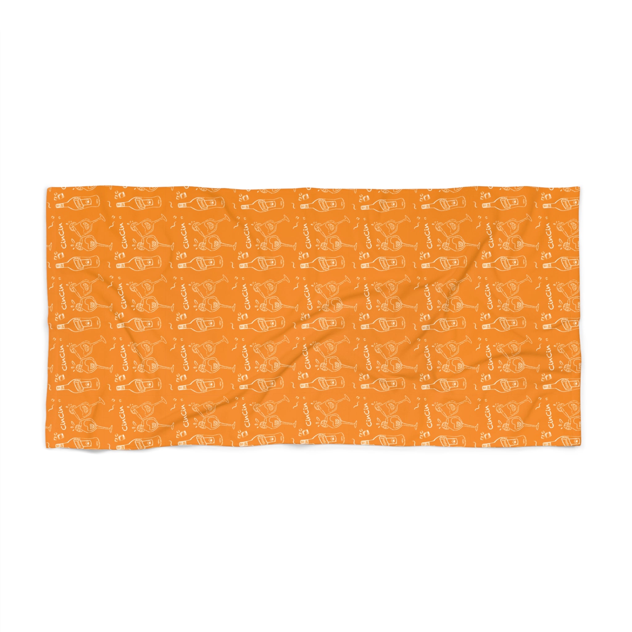 Cin Cin Spritz Beach Towel – Orange Citrus Cocktail Pattern
