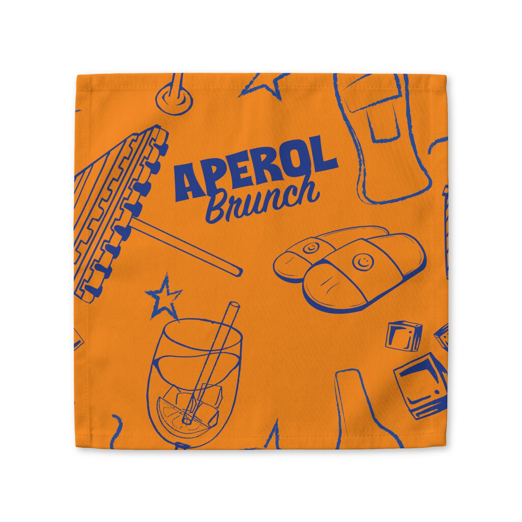 Aperol Brunch Cotton Napkin — Orange Summer Table Style