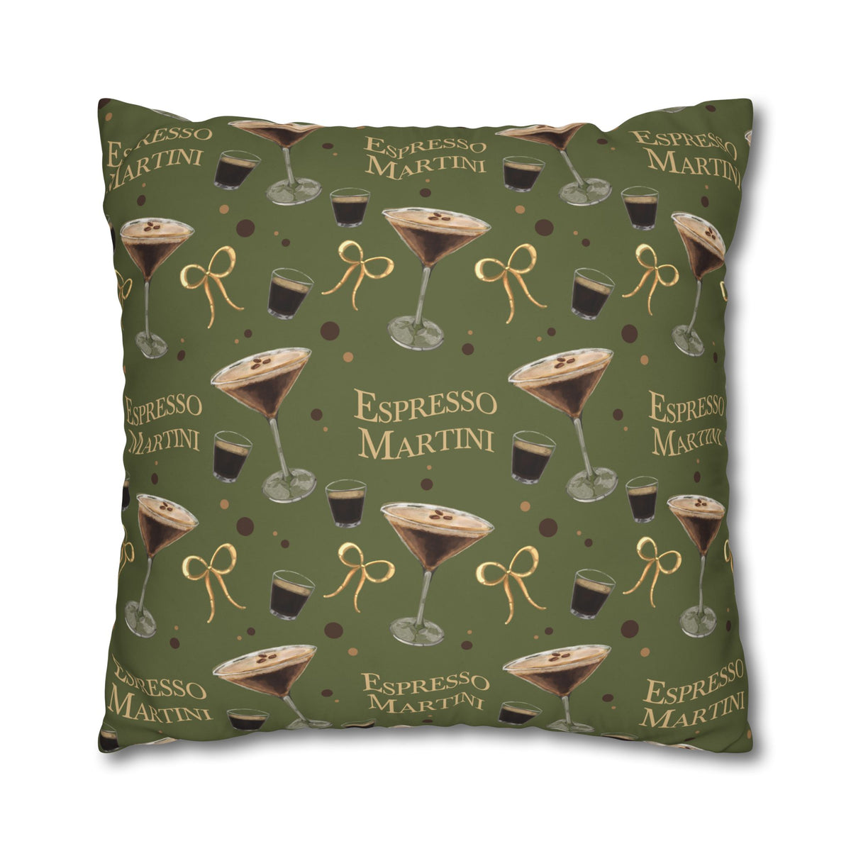 Espresso Martini Pillowcase — Olive Green Espresso Collection Inspired Design