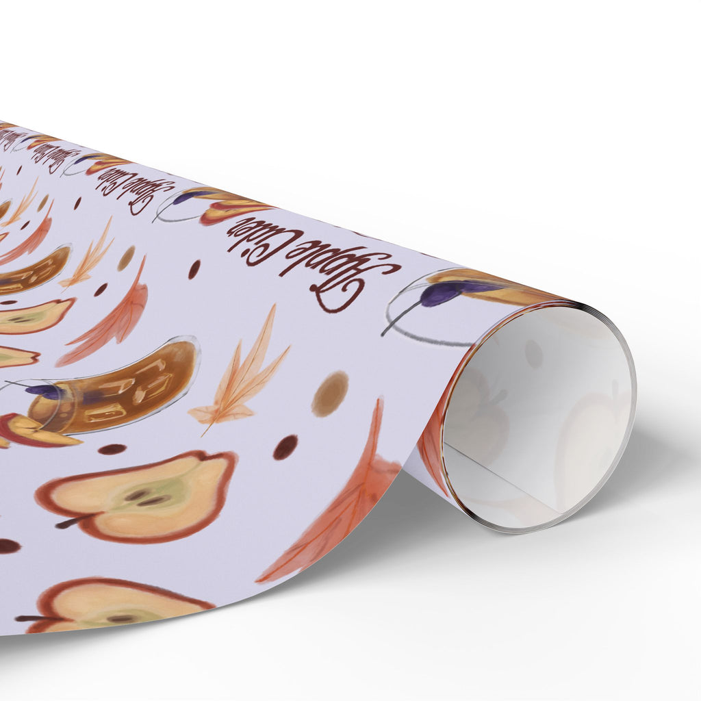 Apple Cider Old Fashioned Wrapping Paper Roll — Light Violet Apple Cider Collection Inspired Design