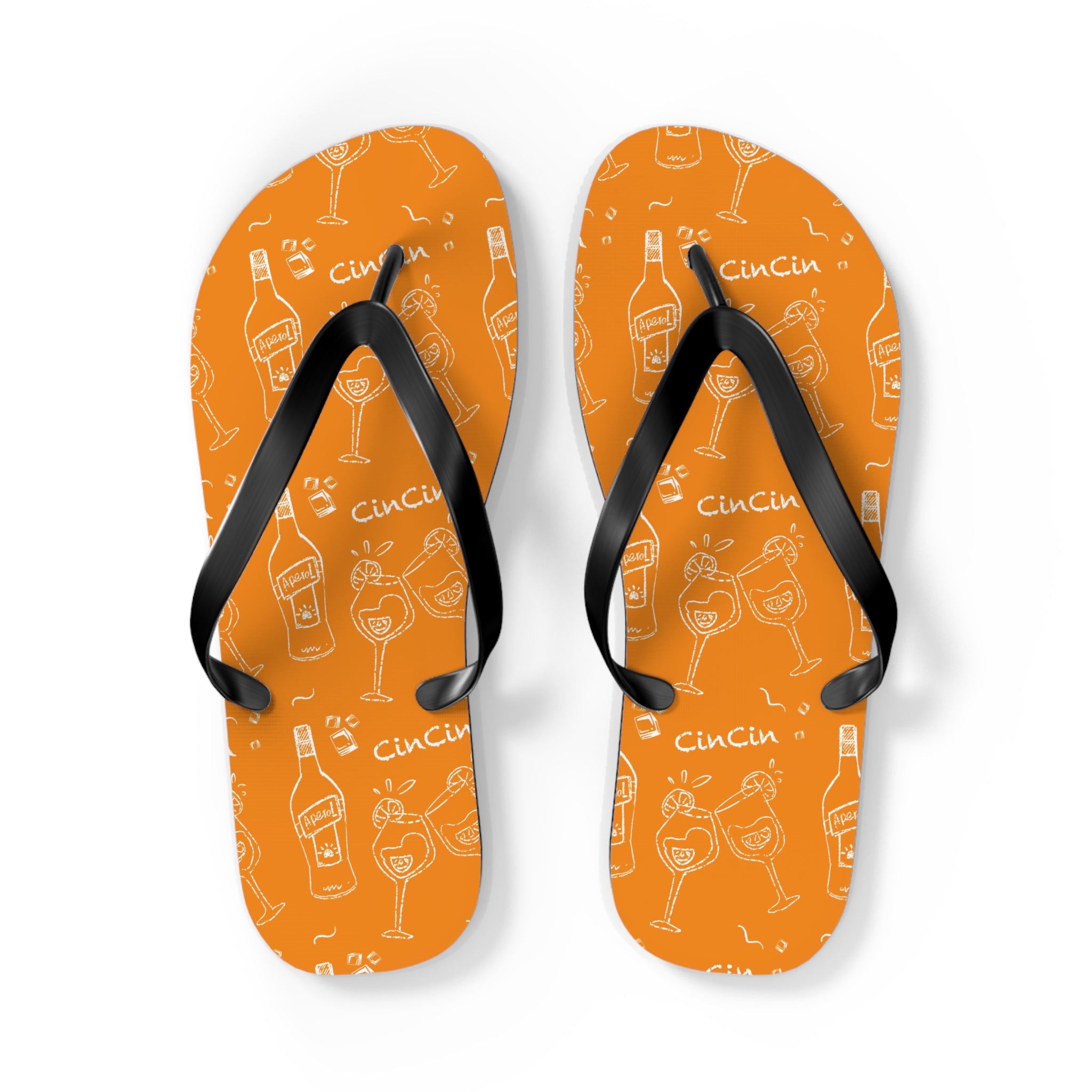 Cin Cin Orange Flip Flops — Orange Cin Cin Collection Inspired Design