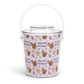 Apple Cider Old Fashioned Ice Bucket with Tongs  — Light Violet Apple Cider Collection Inspired Design