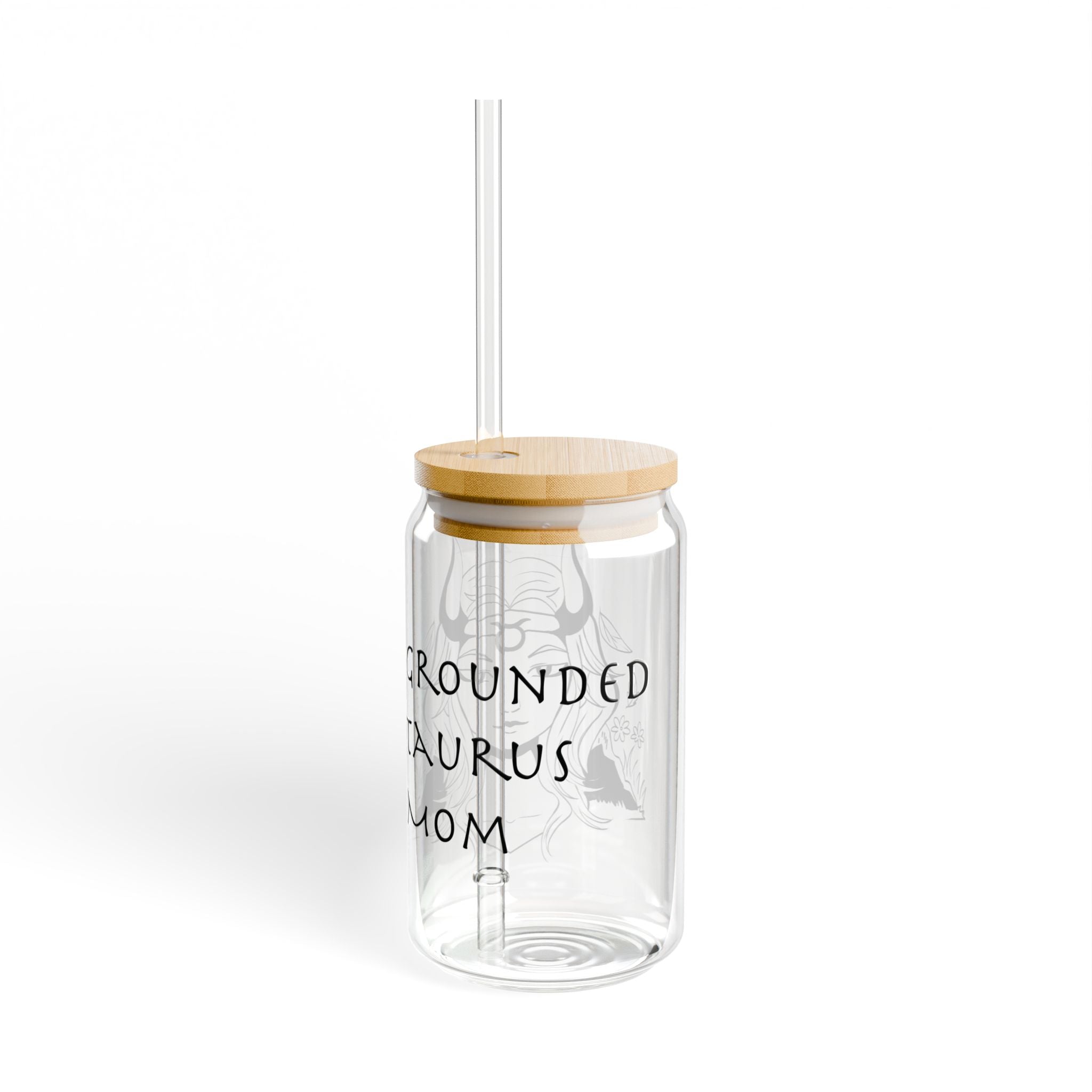 Taurus Mom Glass Cup – 16oz Zodiac Gift for Mom | Astrology Drinkware