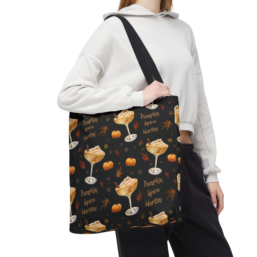 Pumpkin Spice Martini Tote Bag — Black Pumpkin Inspired Design