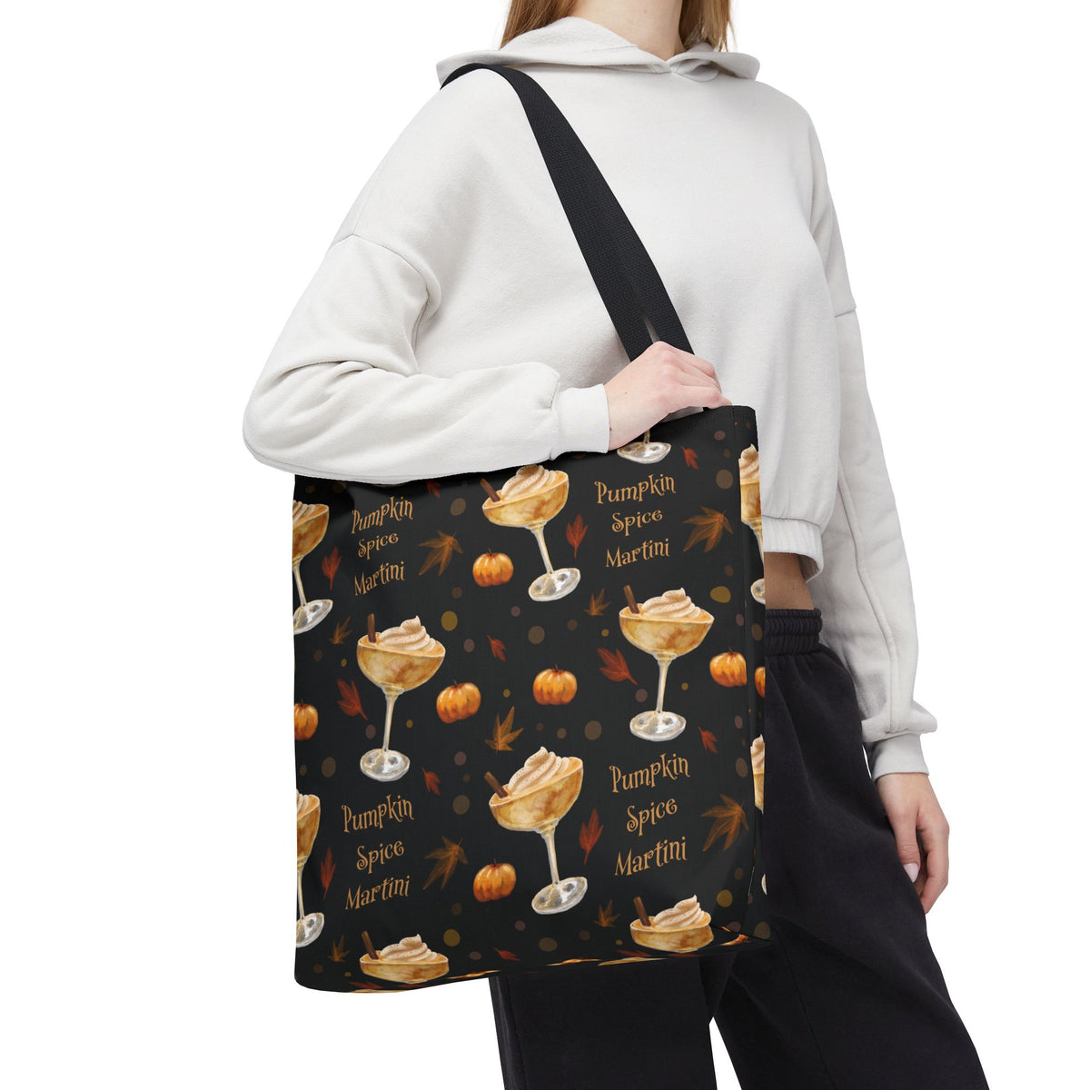 Pumpkin Spice Martini Tote Bag — Black Pumpkin Inspired Design