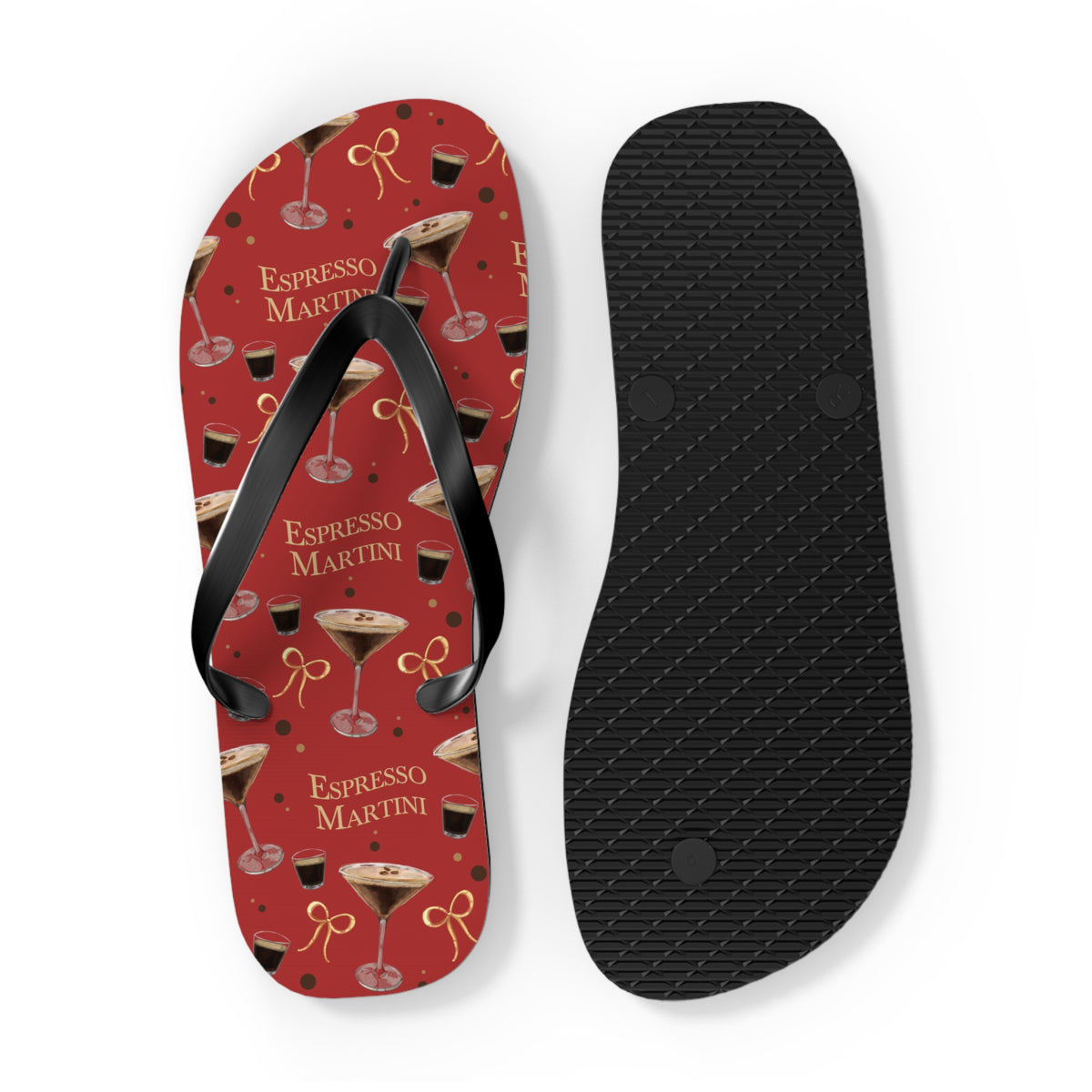 Espresso Martini Flip Flops — Red Espresso Collection Inspired Design