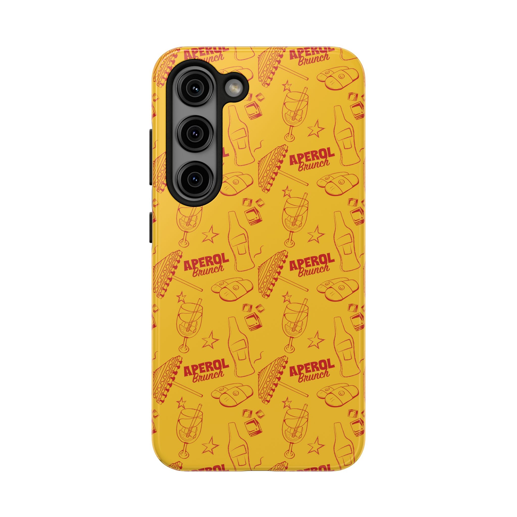 Aperol Brunch Tough Phone Case — Aperol Yellow Patterned Protective Cover