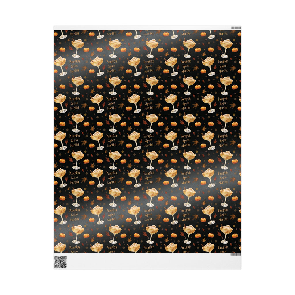 Pumpkin Spice Martini Wrapping Paper Roll – Black Pumpkin Collection Inspired Design