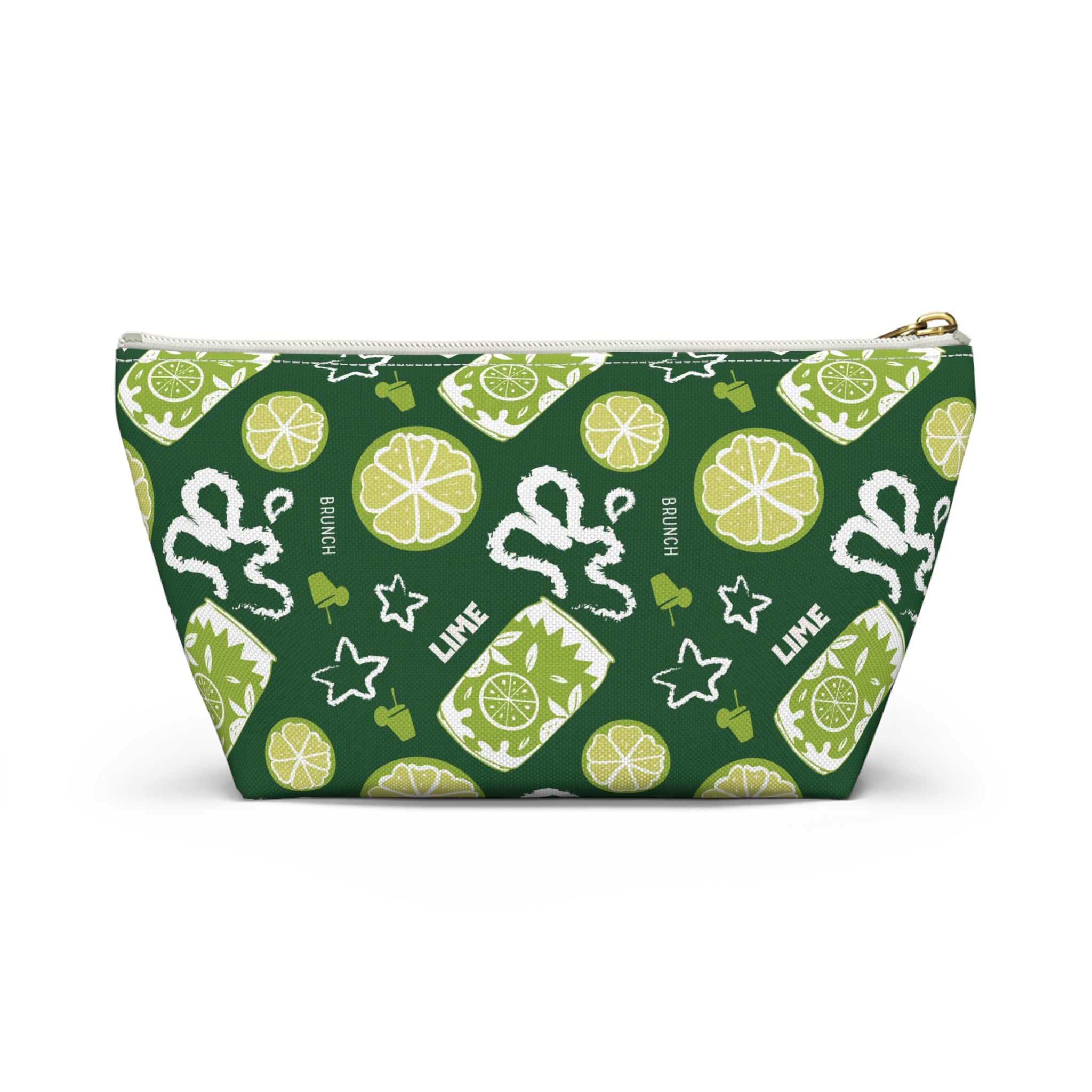 Lime Fruit Brunch Pouch w T-bottom — Green Aperol Inspired Design