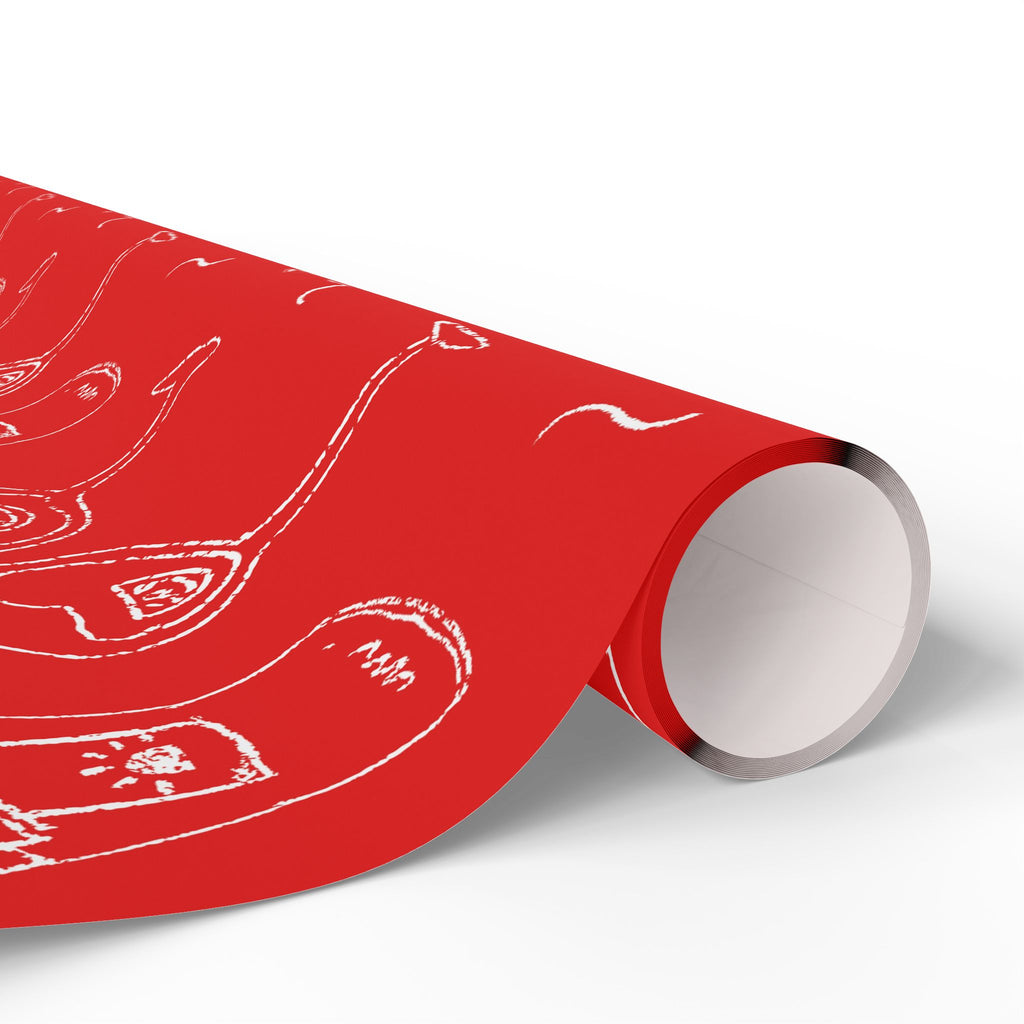 Cin Cin Peel Wrapping Paper Roll — Red Cin Cin Collection Inspired Design
