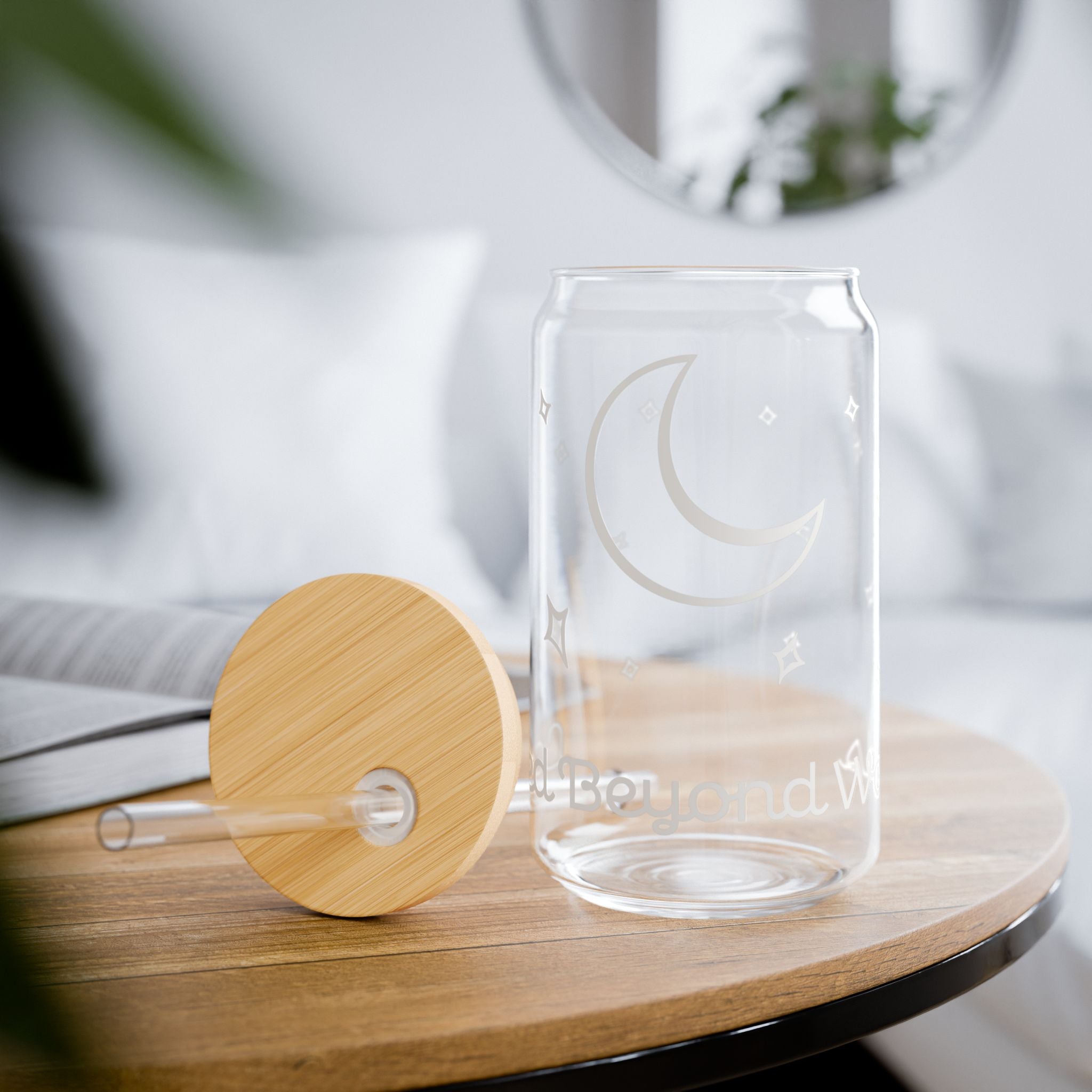 Moon & Stars 16oz Sipper Glass – Celestial Gift for Her | Loved Beyond Words