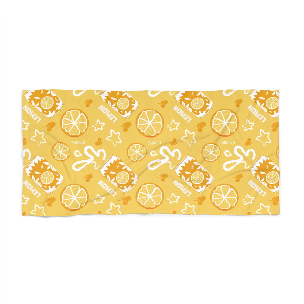 Lemon Cocktail Beach Towel – Yellow Aperol Inspired Design