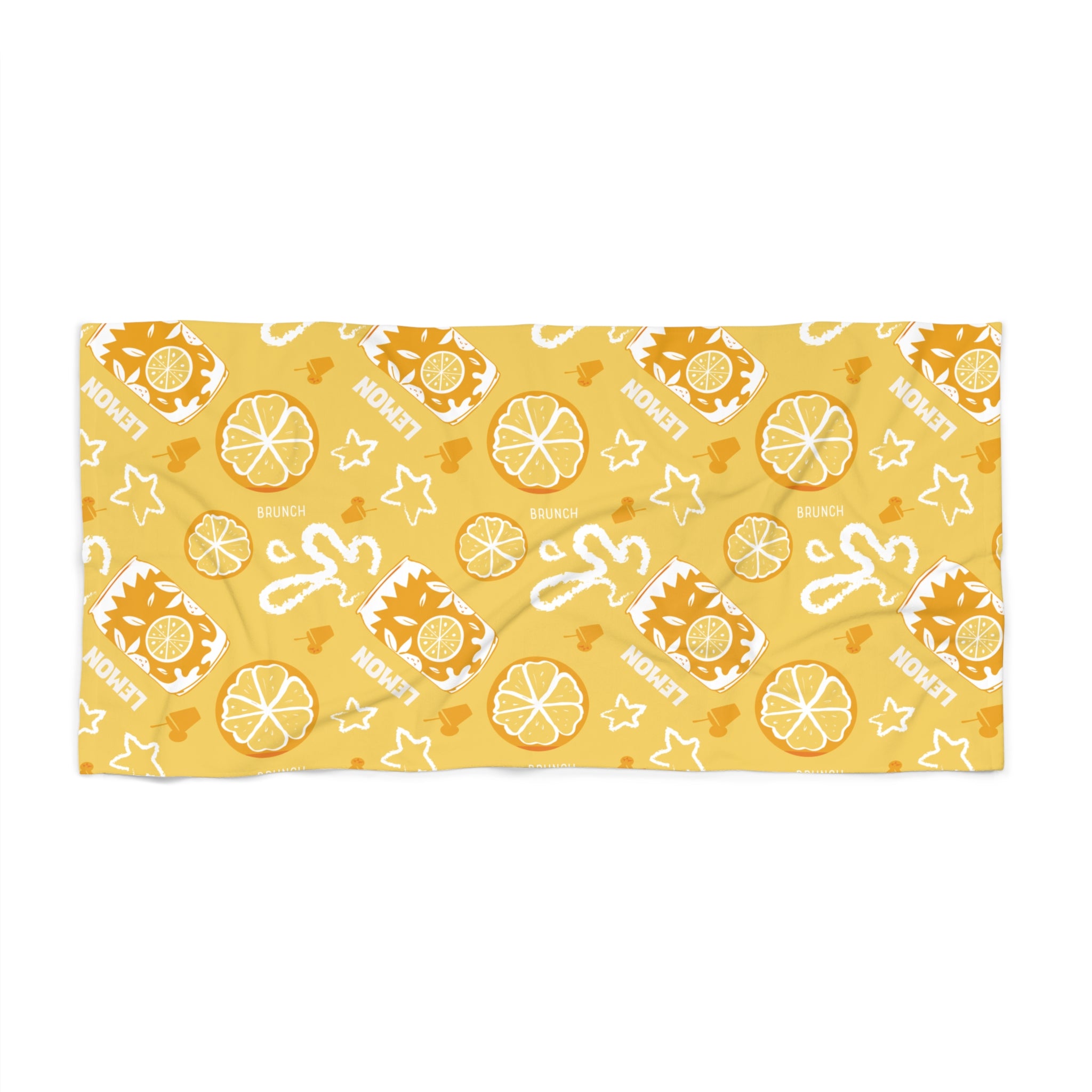 Lemon Cocktail Beach Towel – Yellow Aperol Inspired Design