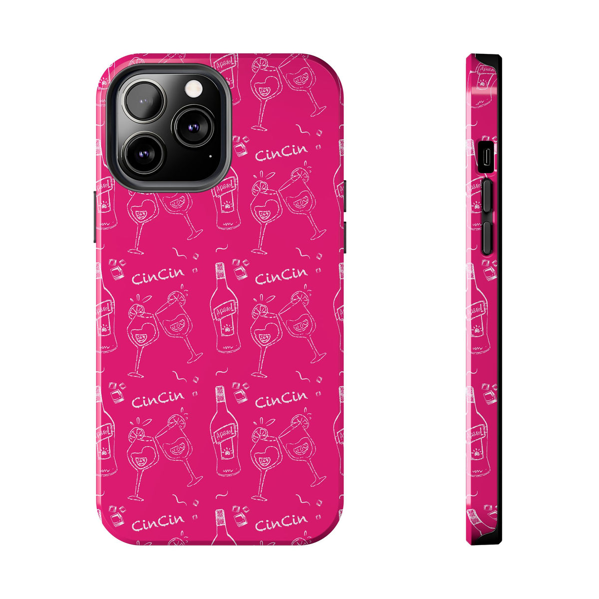 Cin Cin Spritz Tough Phone Case — Magenta Citrus Cocktail Pattern