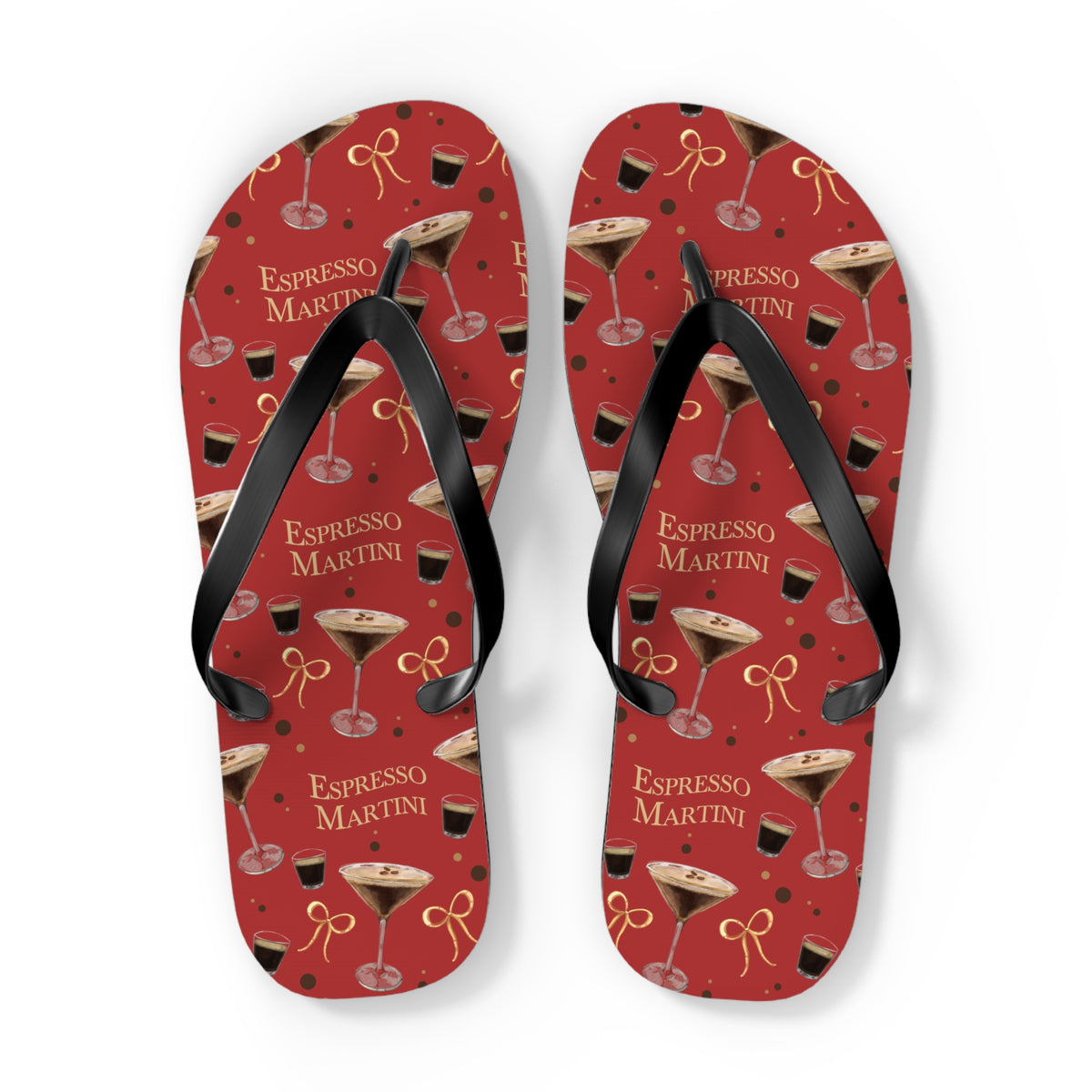 Espresso Martini Flip Flops — Red Espresso Collection Inspired Design