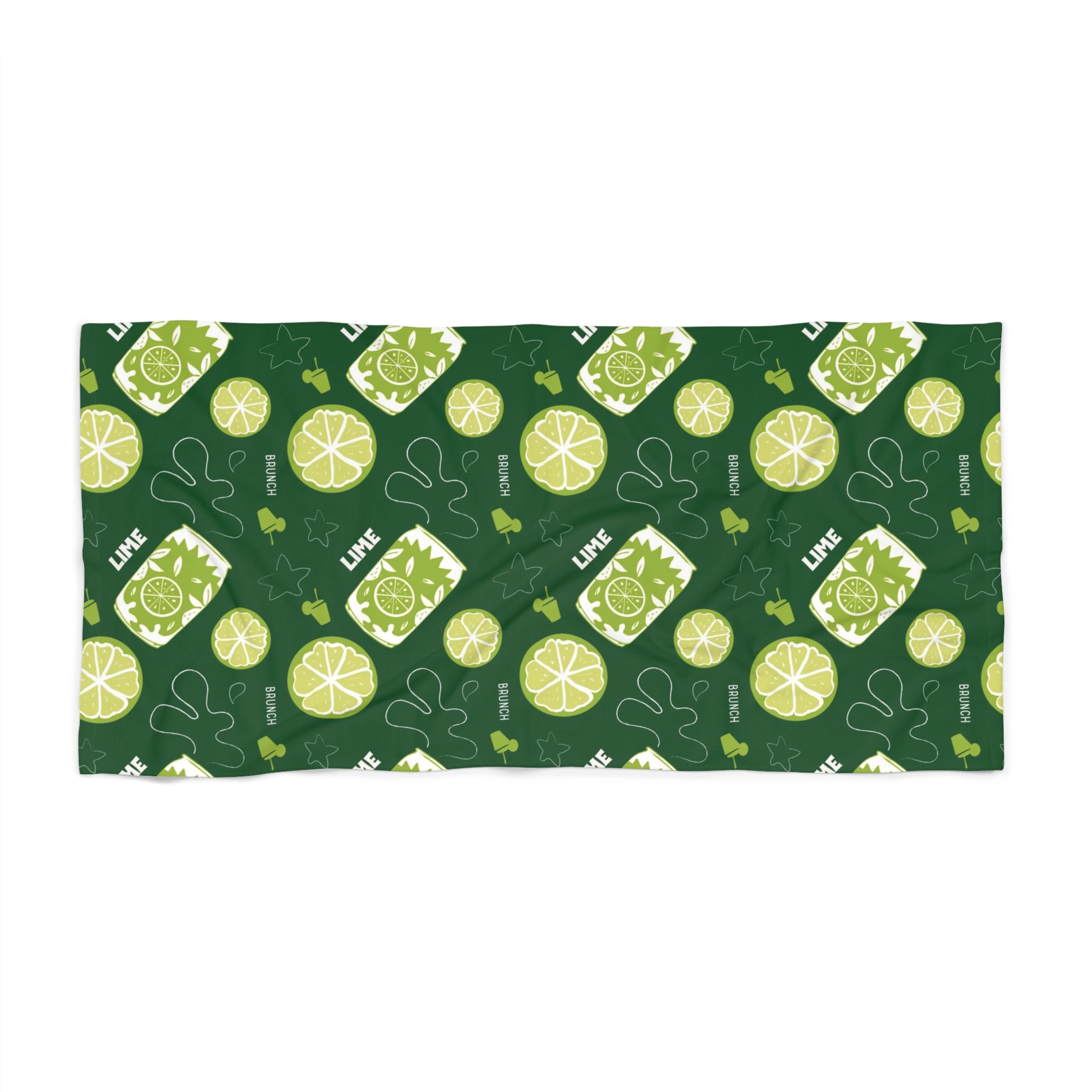 Lime Brunch Beach Towel – Green Aperol Inspired Design