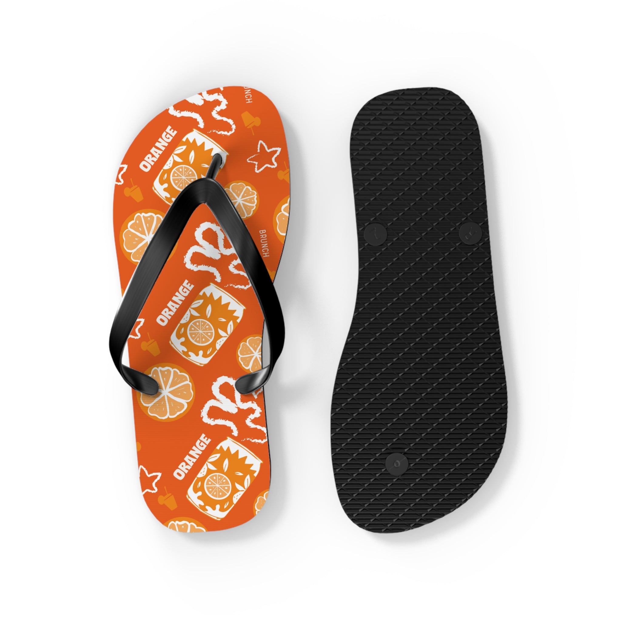 Orange Fruit Brunch Flip Flops — Orange Aperol Inspired Design