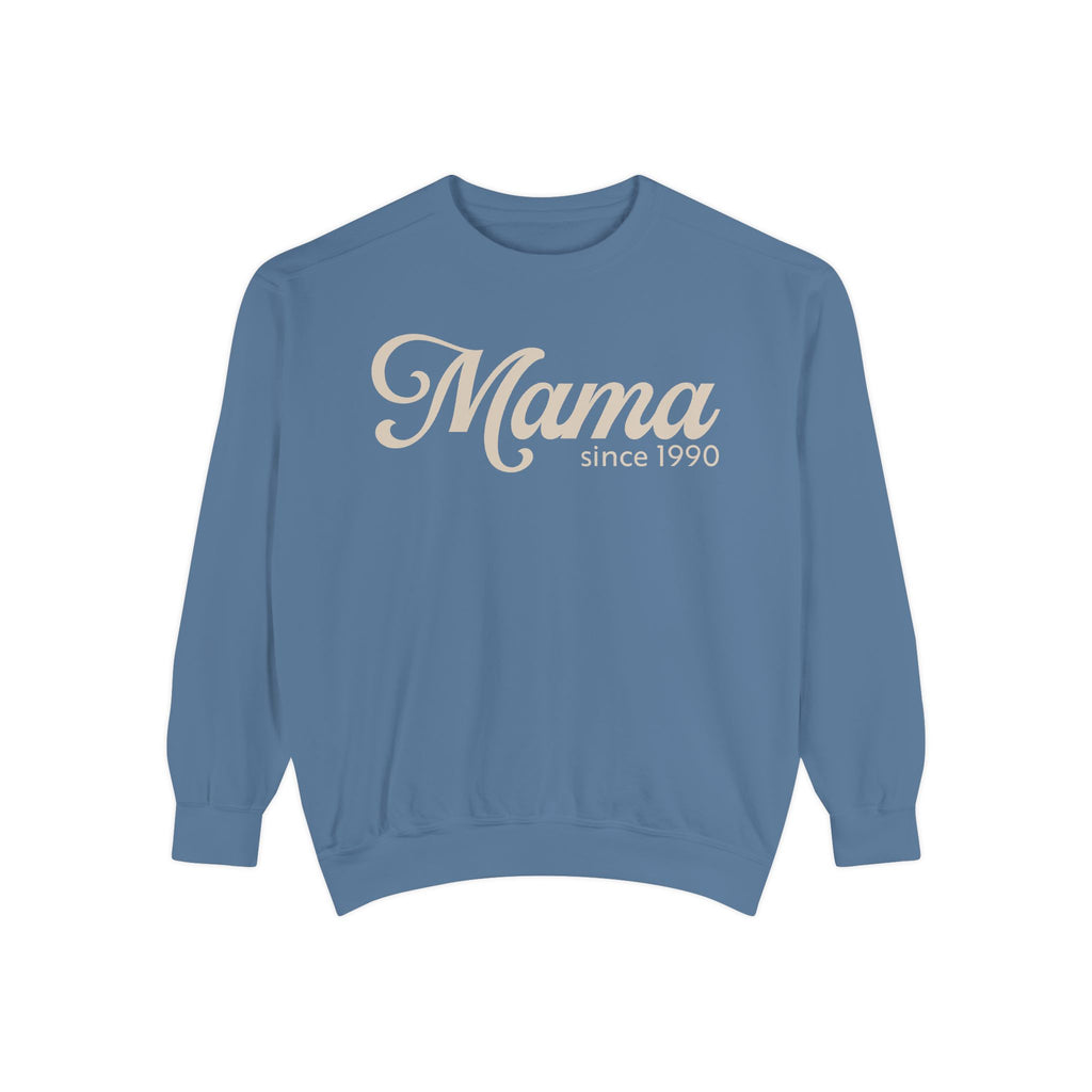 Mama Since 1990 Sweatshirt – Vintage Mom Crewneck Sweatshirt | Minimal Mama Gift for Mother’s Day