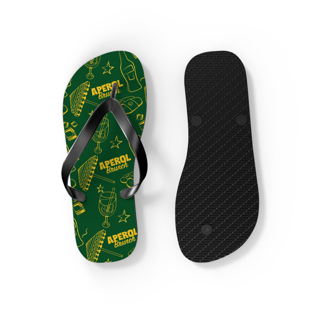 Aperol Spritz Flip Flops — Green Brunch Aperol Inspired Design