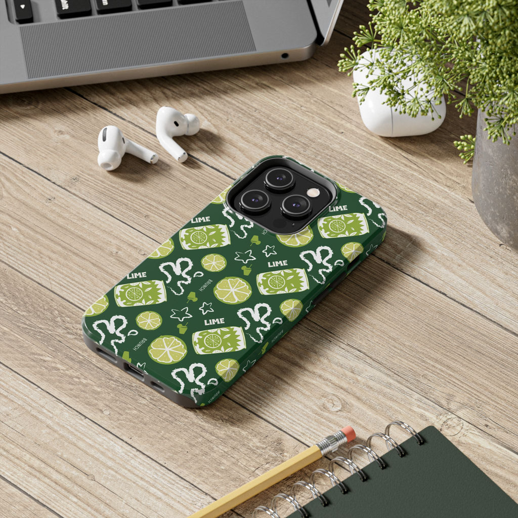 Lime Brunch Fruit Collection Tough Phone Case — Green Aperol Inspired Design