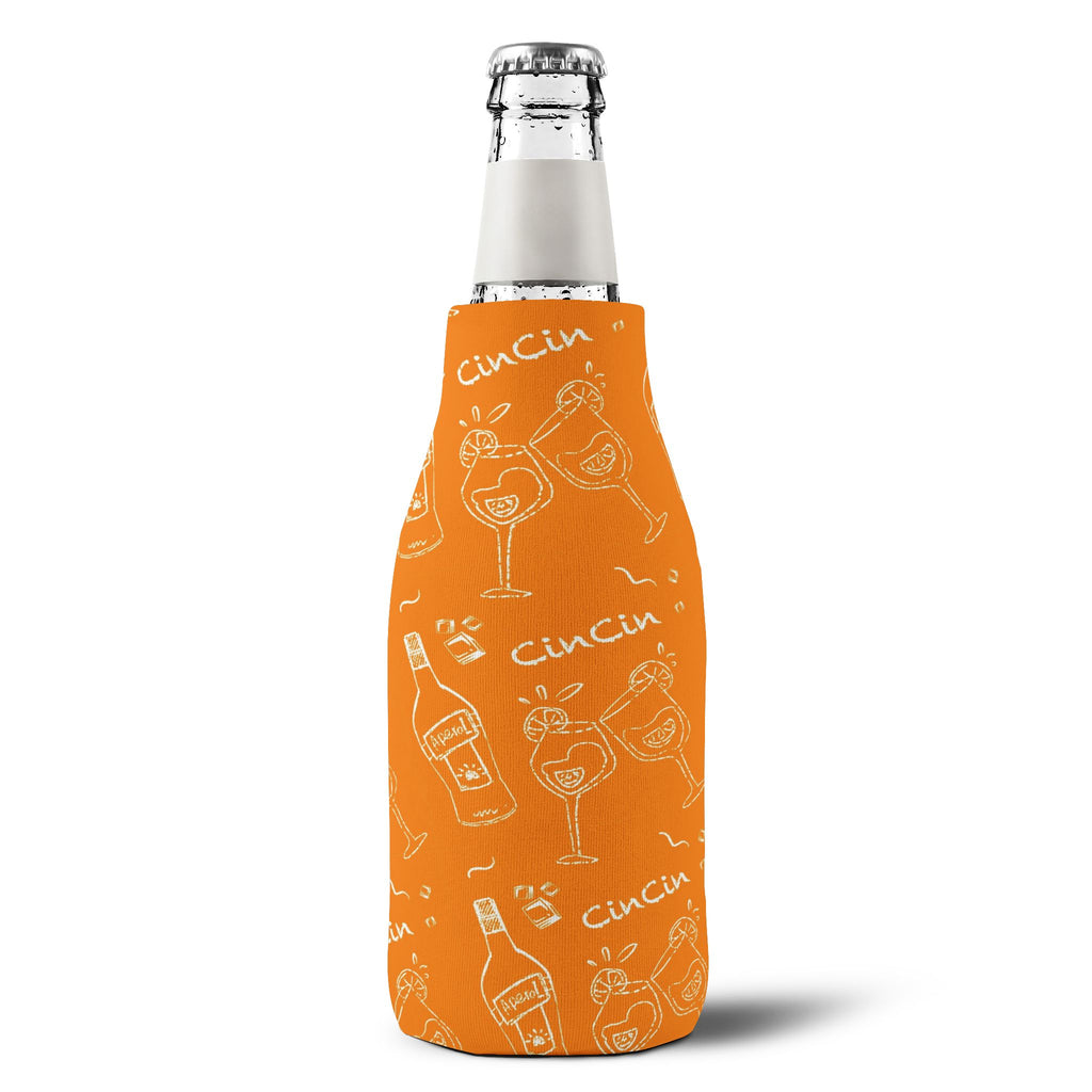 Cin Cin Zip-Up Bottle Cooler Sleeve - Orange Cin Cin Collection Inspired Design
