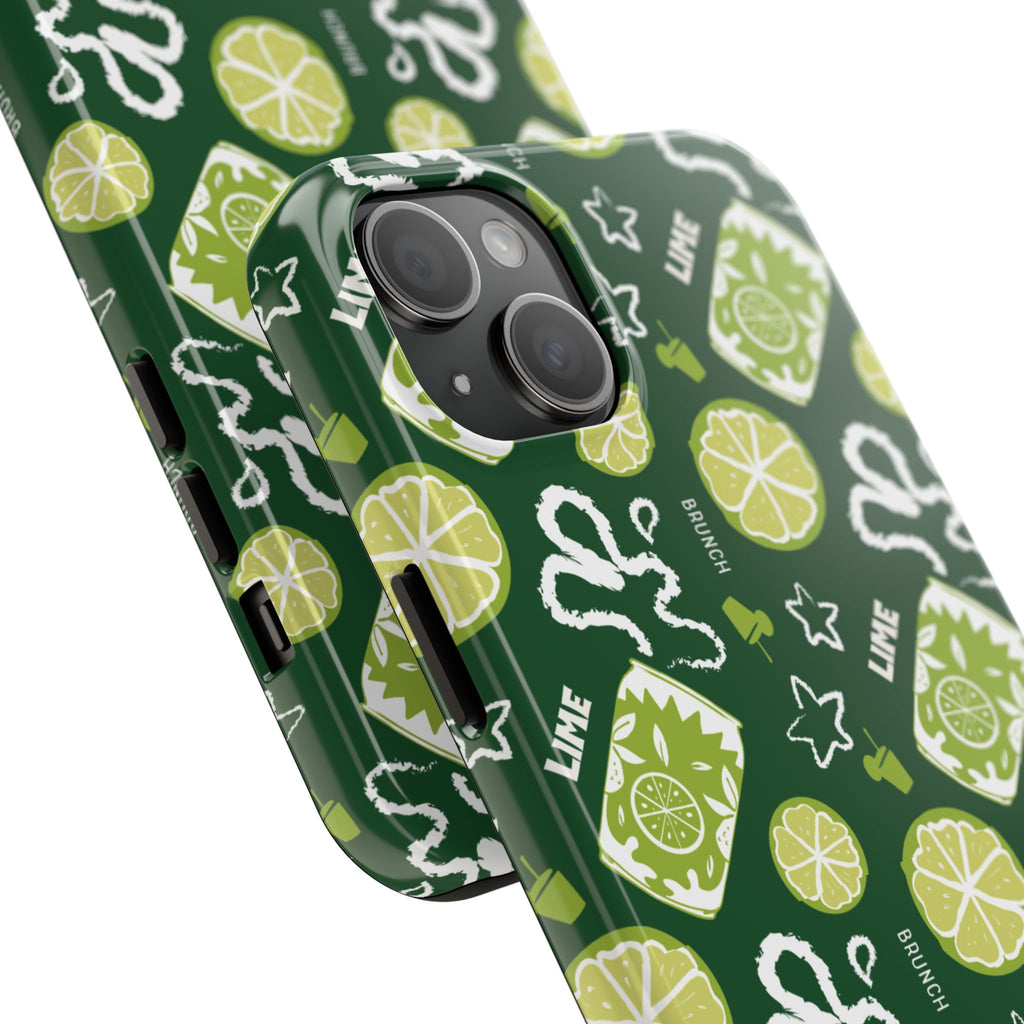 Lime Brunch Fruit Collection Tough Phone Case — Green Aperol Inspired Design