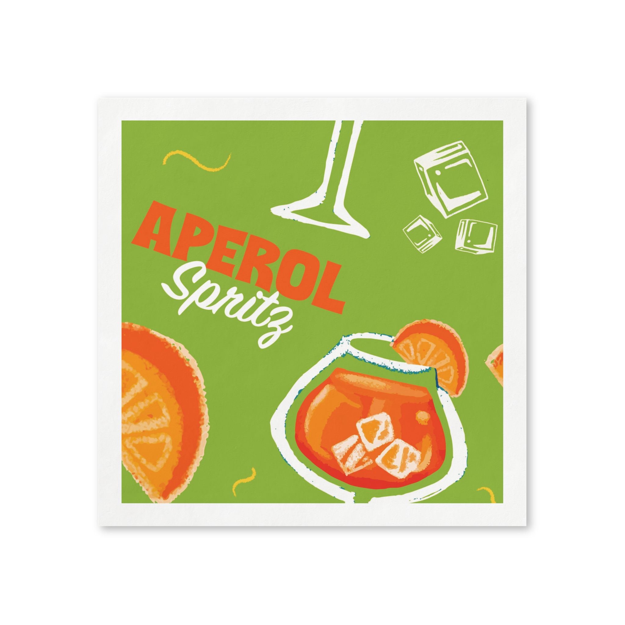 Aperol Brunch Cocktail Napkins (Pack of 50) – Green Paper Napkins, Cocktail Party Decor, Brunch Beverage Napkins, Hostess Gift