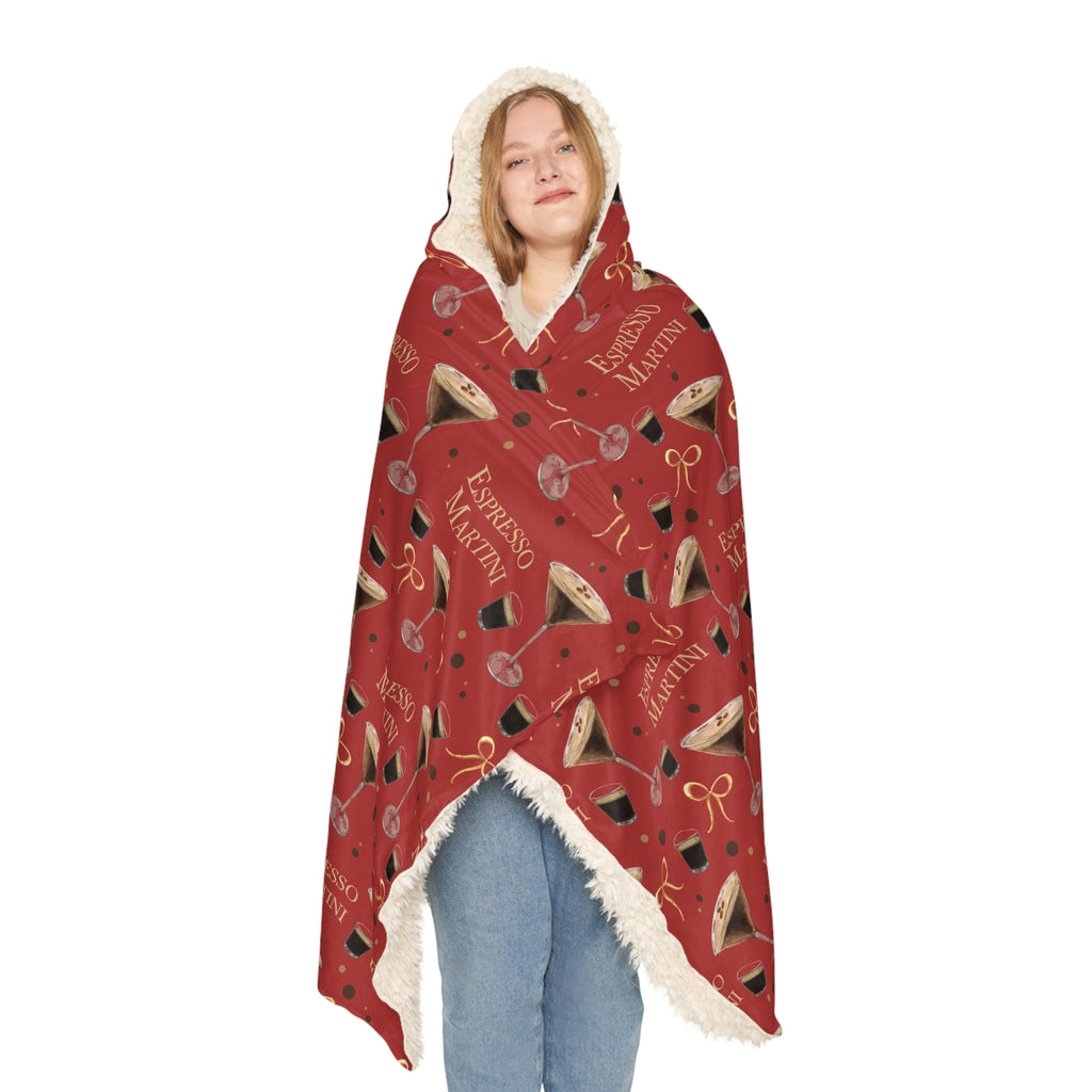 Espresso Martini Hooded Throw Blanket — Red Espresso Collection Inspired Design