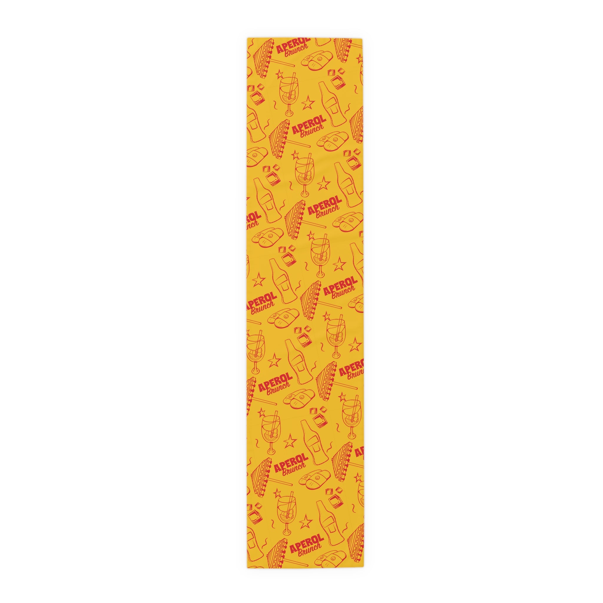 Aperol Brunch Table Runner — Yellow Citrus Summer Decor